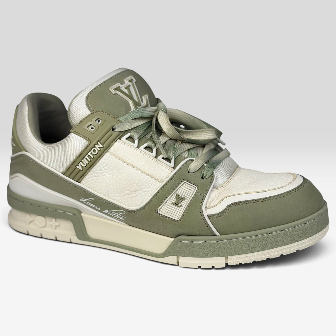 Louis Vuitton LV Trainer Two-Tone, verde, vedere din față