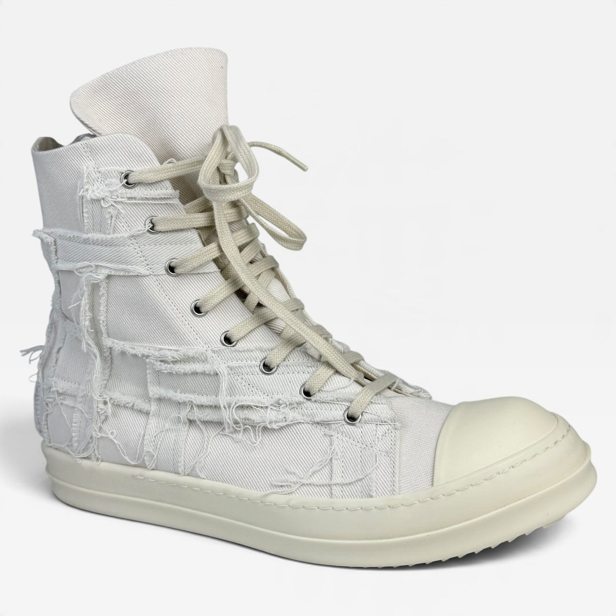 Rick Owens DRKSHDW Ramones High Slashed Cream/Milk – Incaltaminte Barbati RICK OWENS DRKSHDW în mărimile 45 la V STEALS