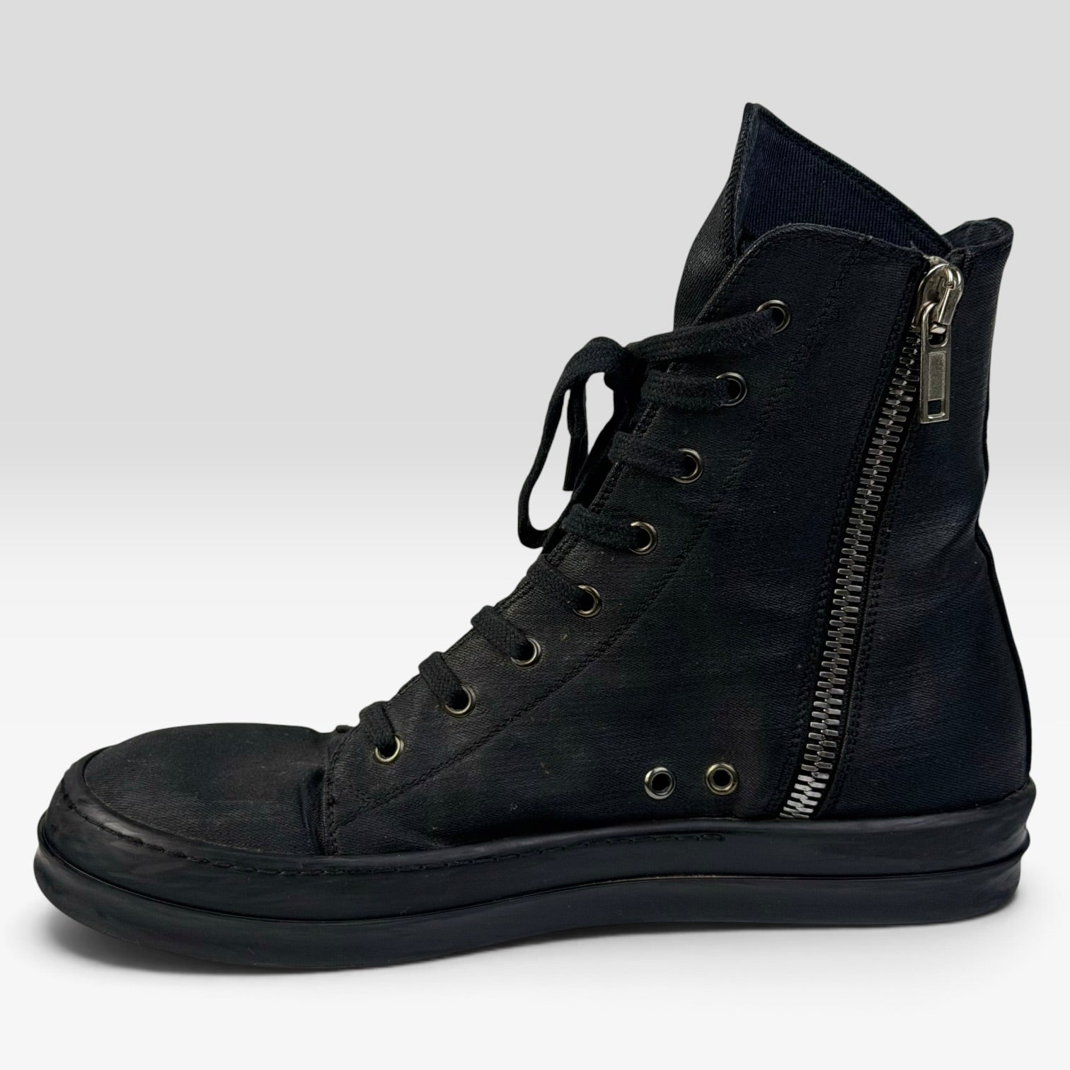 Rick Owens DRKSHDW Vegan Ramones Waxed Triple Black
