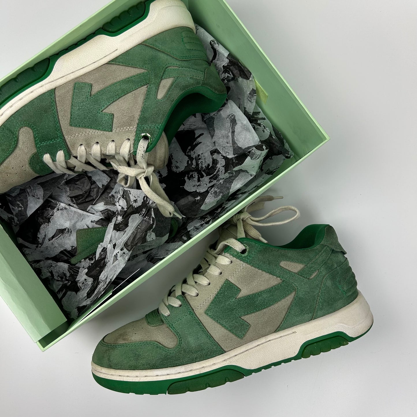 Off-White Out Of Office Suede Green