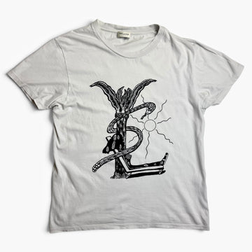 Saint Laurent by Hedi Slimane 2013 Snake YSL Print T-Shirt White
