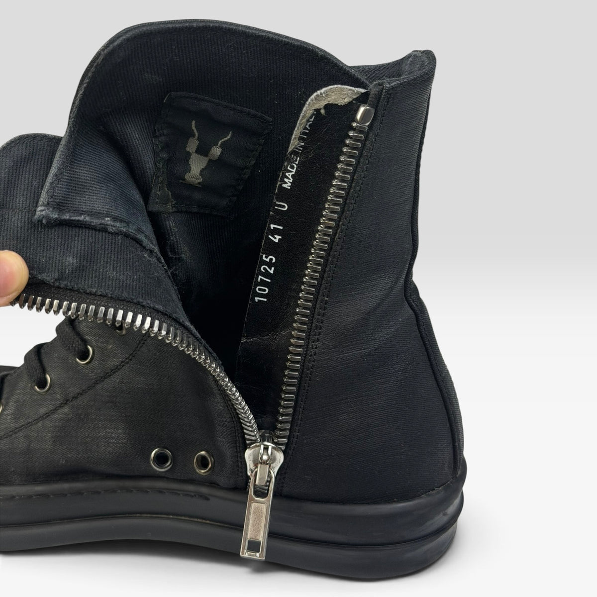 Rick Owens DRKSHDW Vegan Ramones Waxed Triple Black