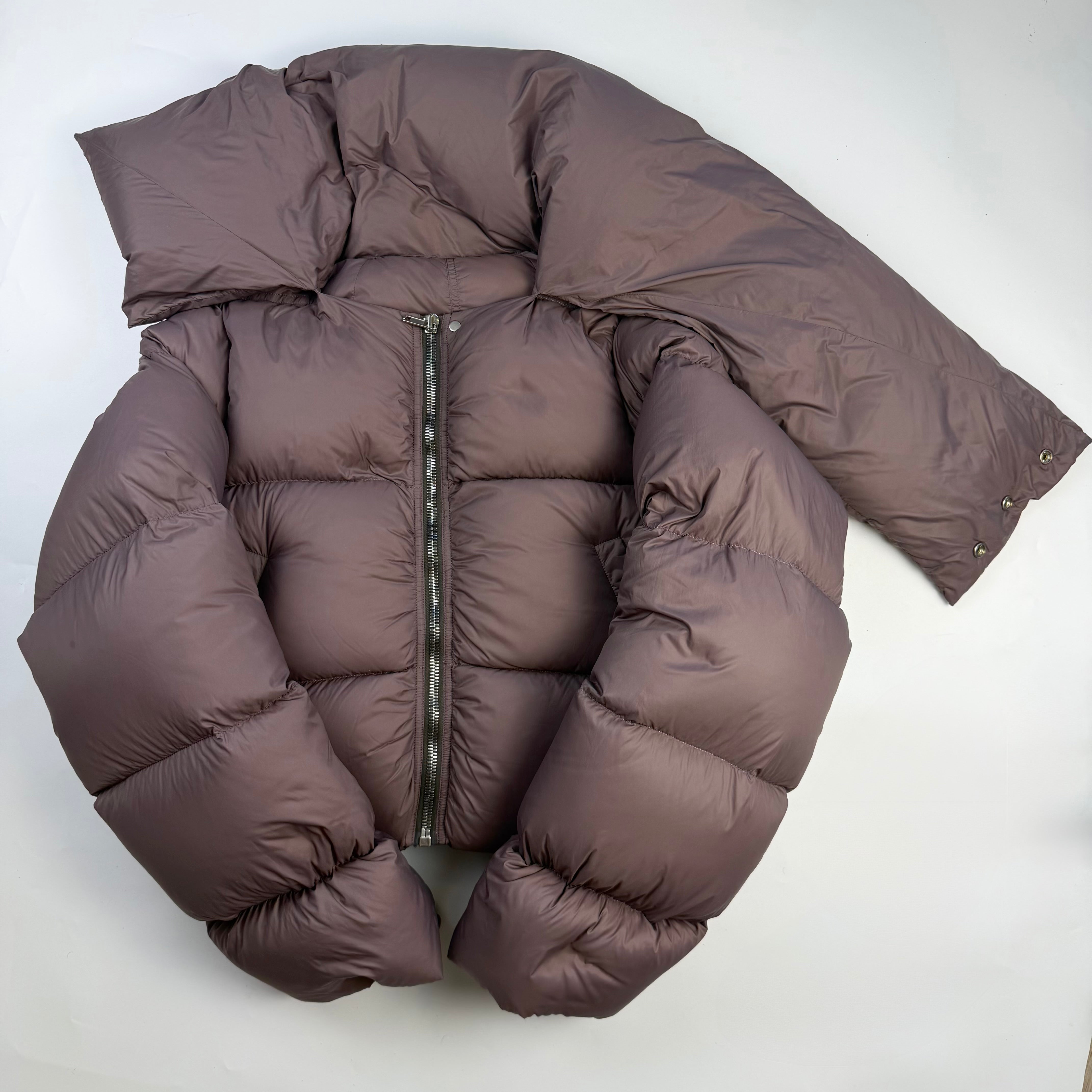Rick Owens Funnel Neck Down Puffer Jacket Mauve