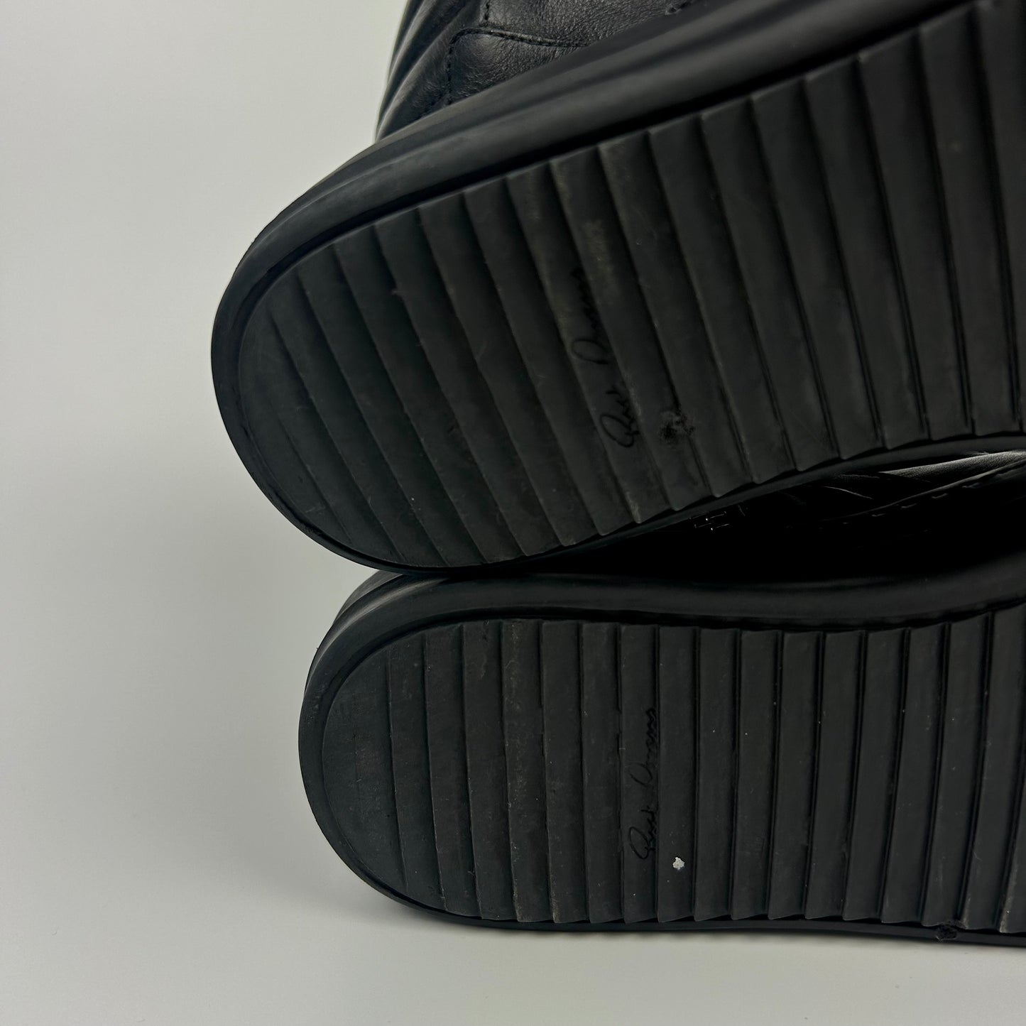 Rick Owens Geobasket Black Leather