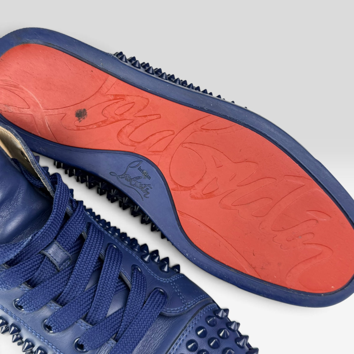Christian Louboutin Louis Spikes High-Top Blue