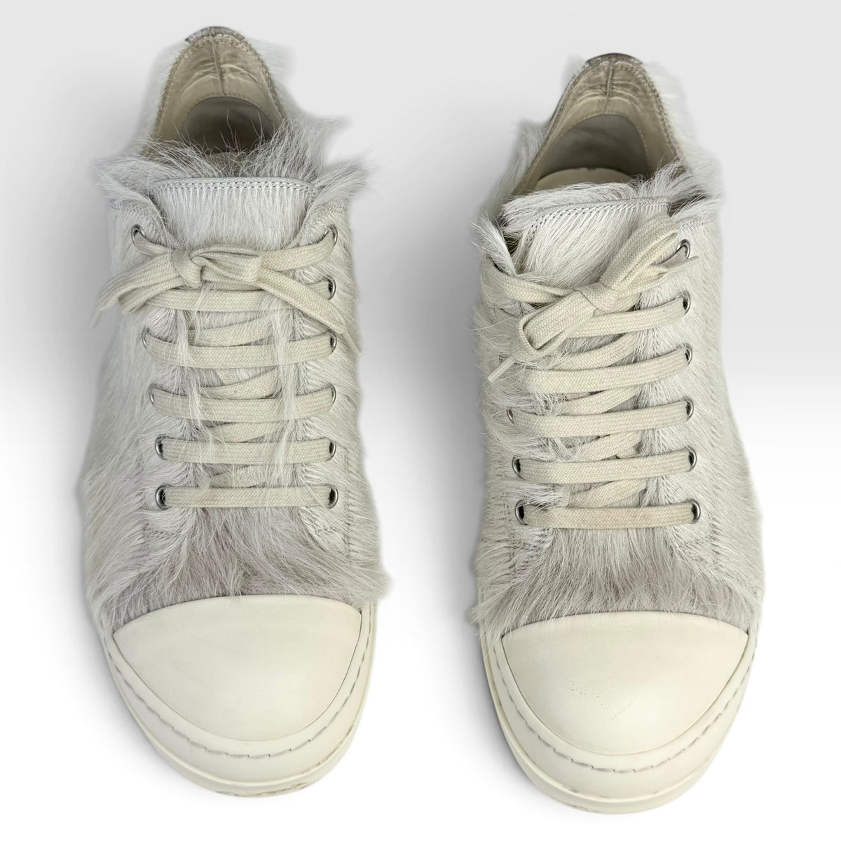 Rick Owens Strobe Low Cow Fur Grey/Milk