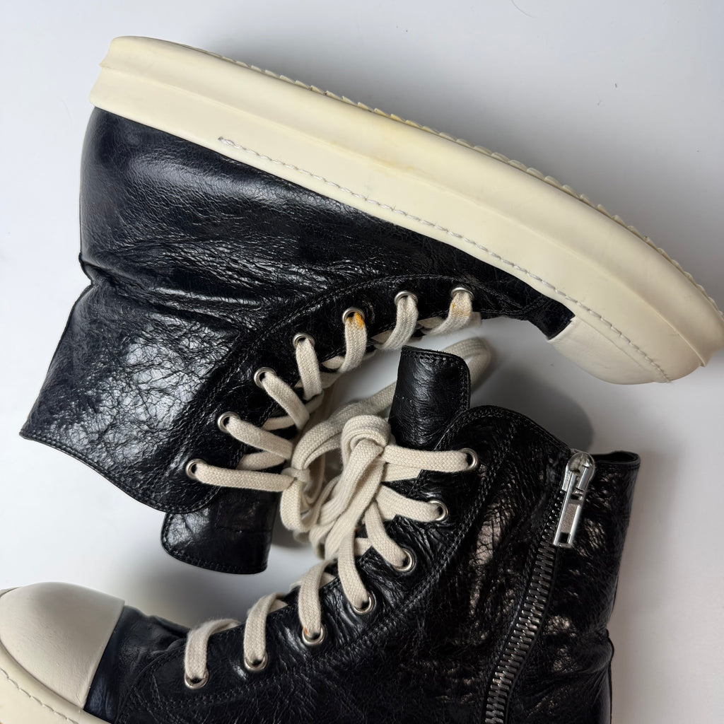 Rick Owens Runched Leather Ramones