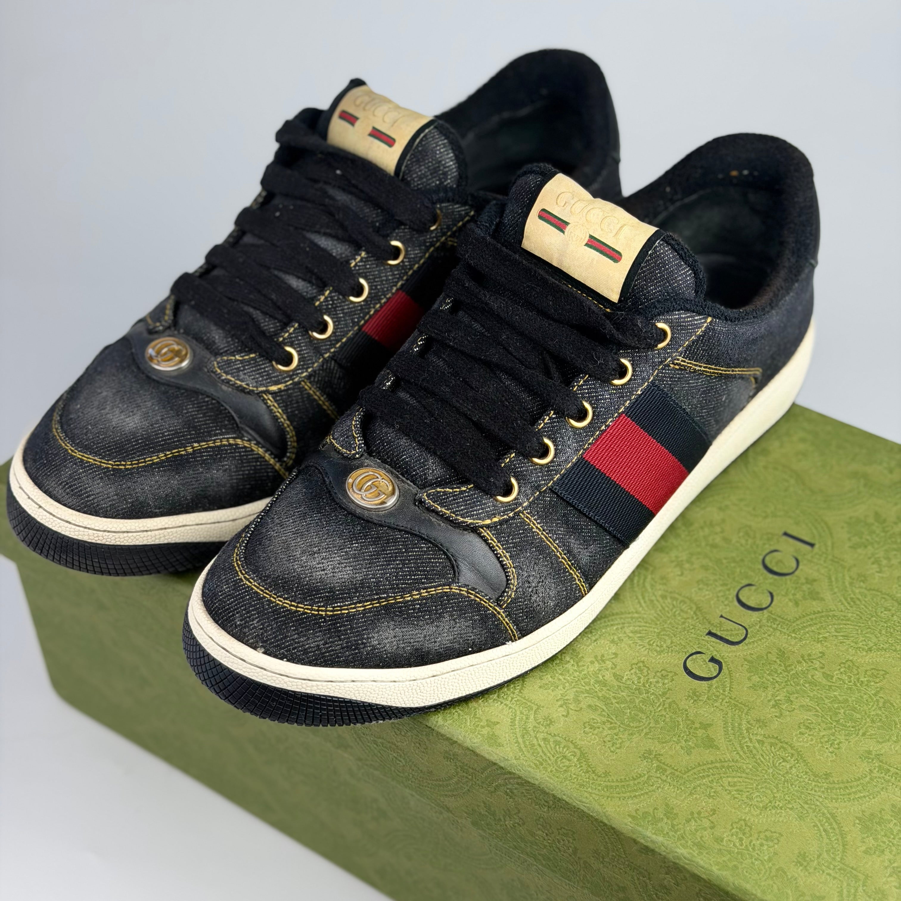 Gucci Screener Denim Sneakers