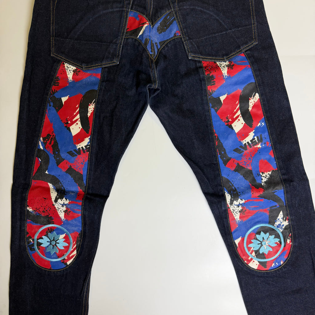 Evisu Paint Splatter Selvedge Daicock Jeans