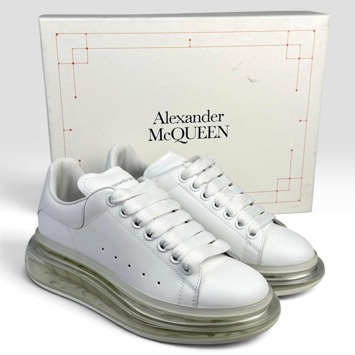 Alexander McQueen Oversized Clear Sole Sneakers White