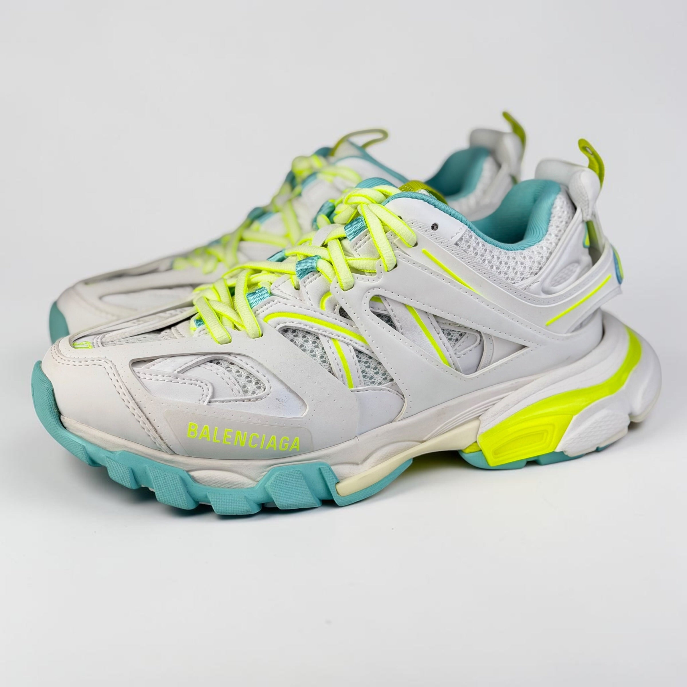 Balenciaga Track Fluorescent Yellow Turqoise