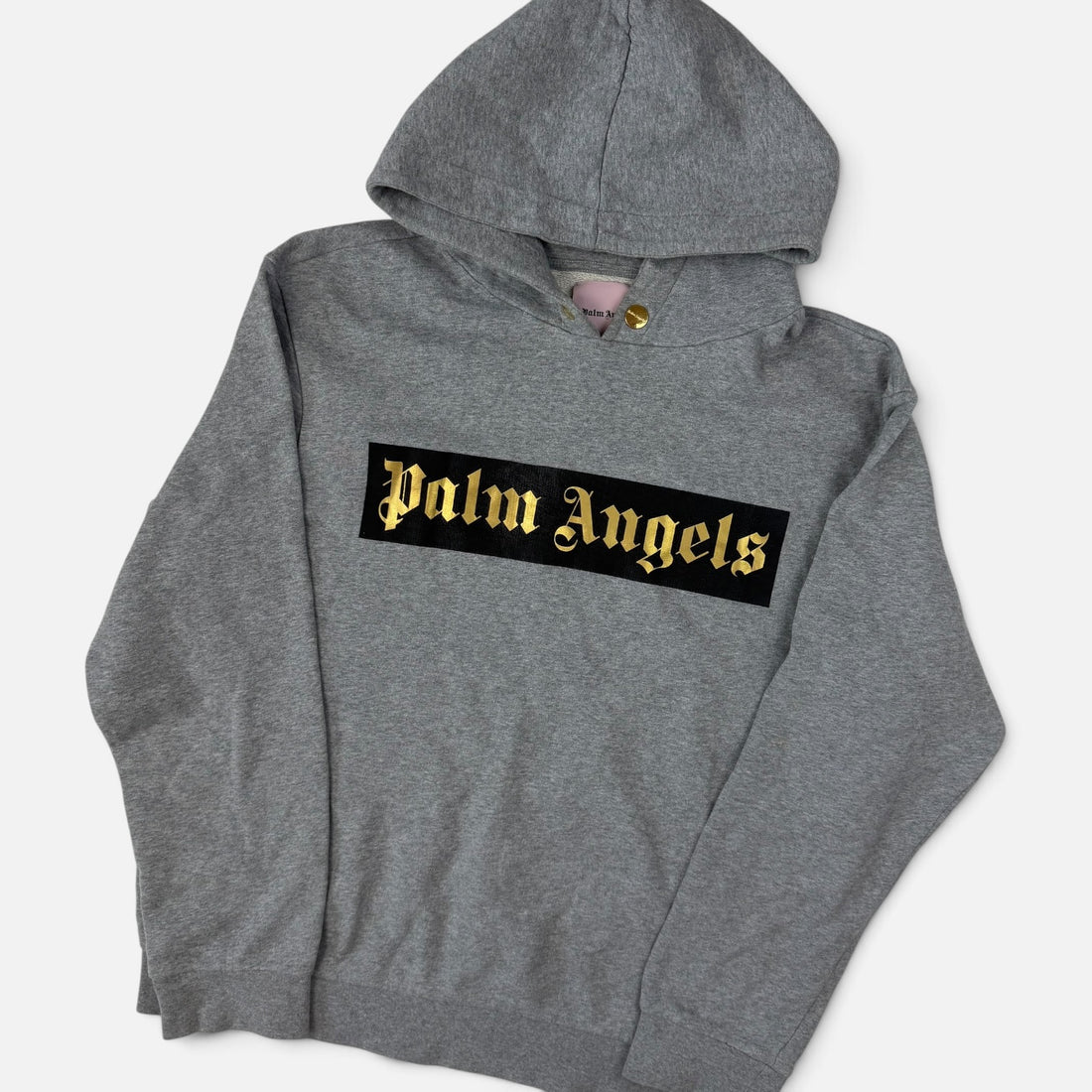 Palm Angels Logo Hoodie Cactus Grey