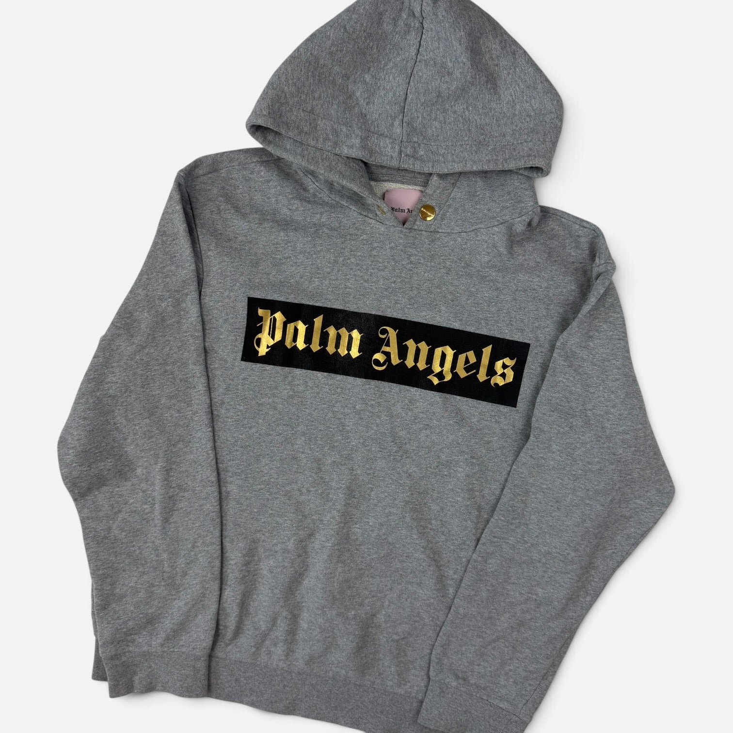 Palm Angels Logo Hoodie Cactus Grey