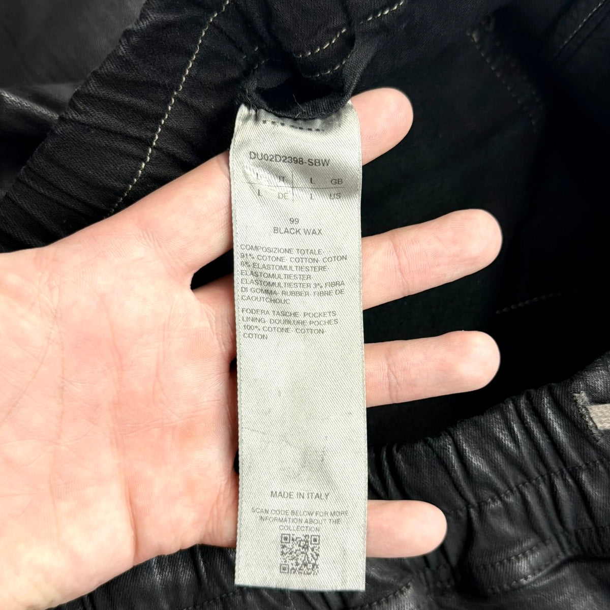 Rick Owens DRKSHDW Double Cargo Jumbo Belas Black Wax