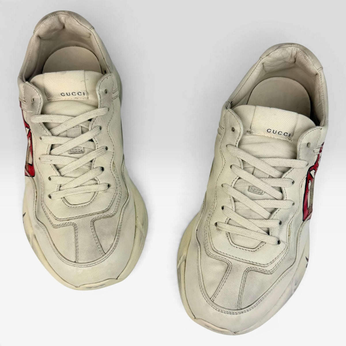 Gucci Rhyton Leather Sneakers Ivory