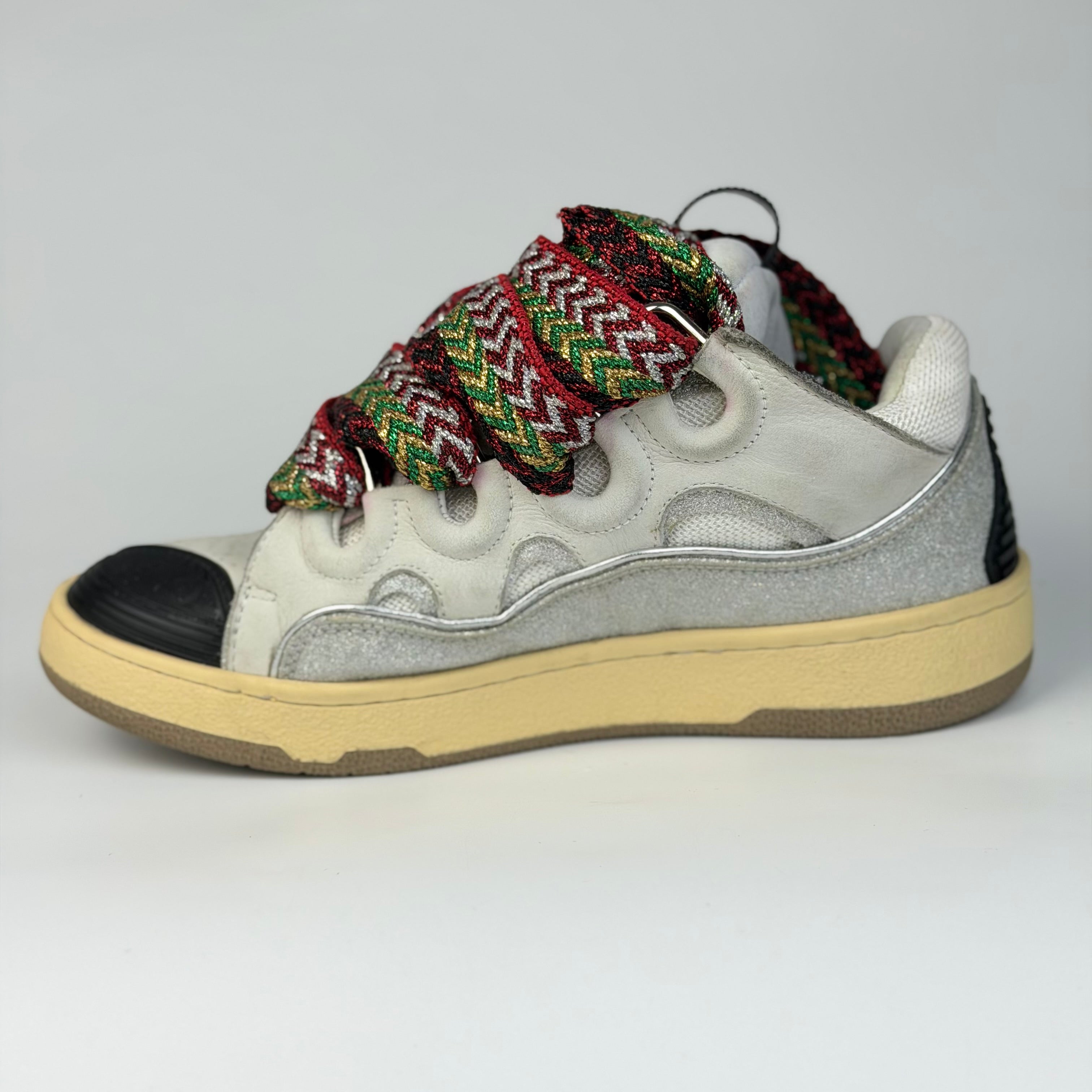 Lanvin White Ivory Glitter Sneakers