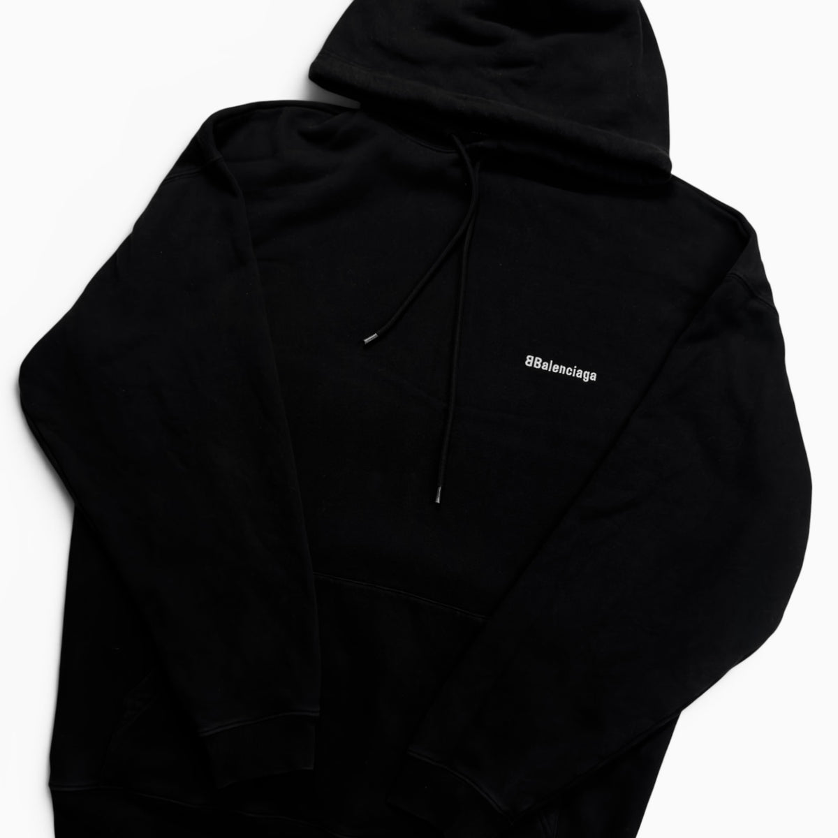 Balenciaga BB Embroidered Logo Hoodie Black