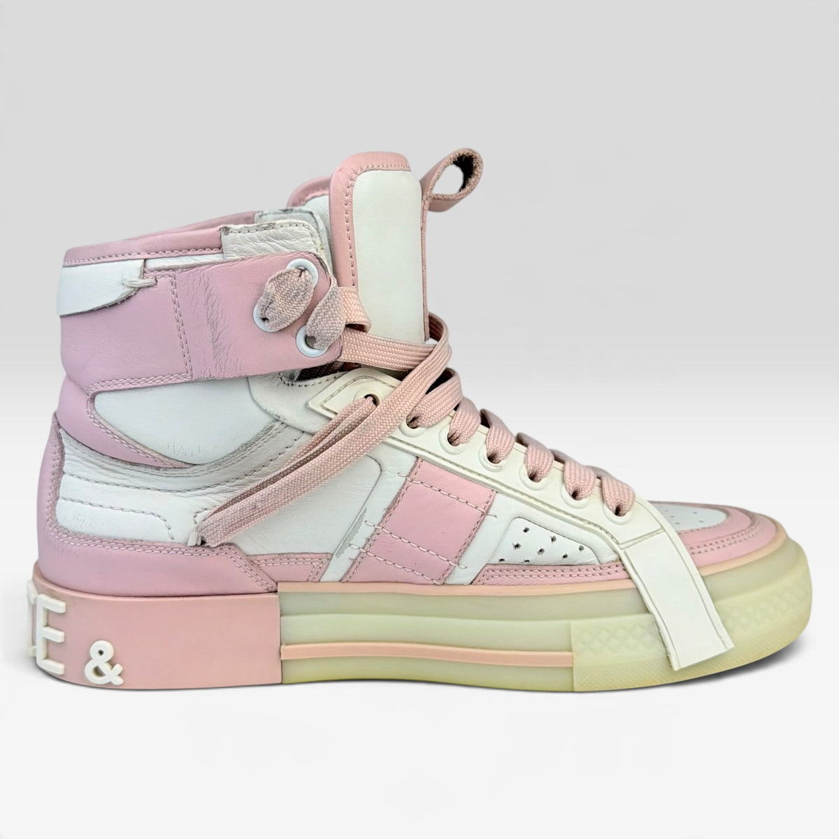 Dolce & Gabbana Custom 2.Zero High-Top Sneaker White/Nude