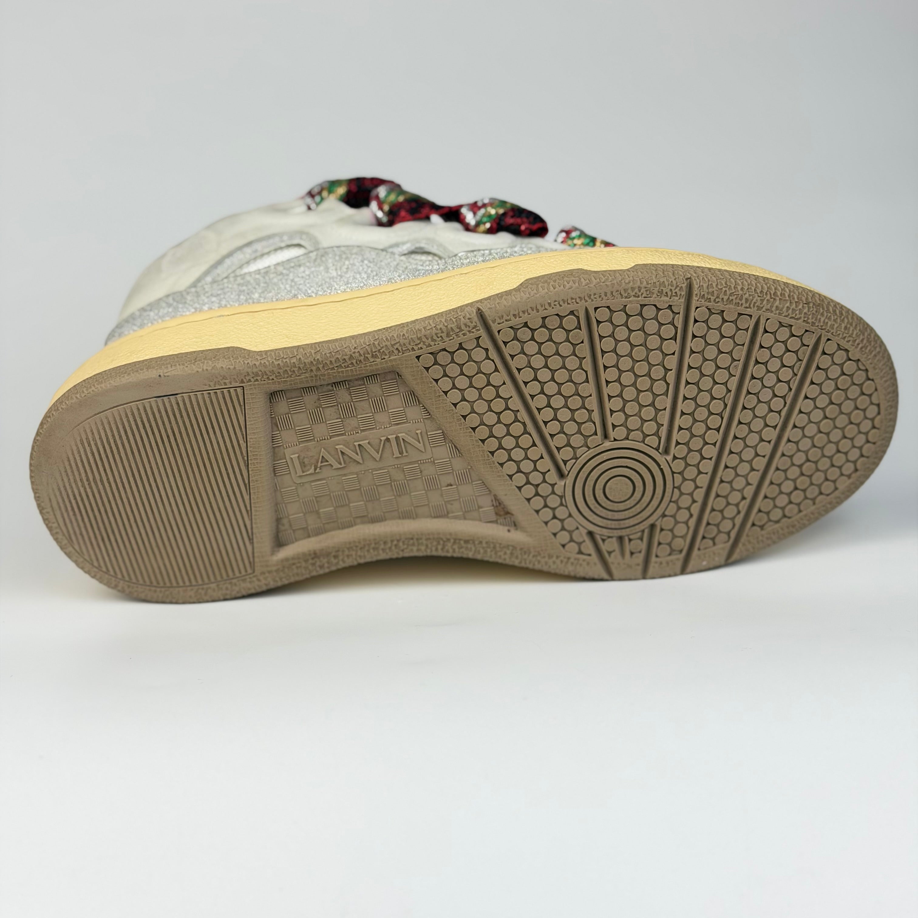 Lanvin White Ivory Glitter Sneakers