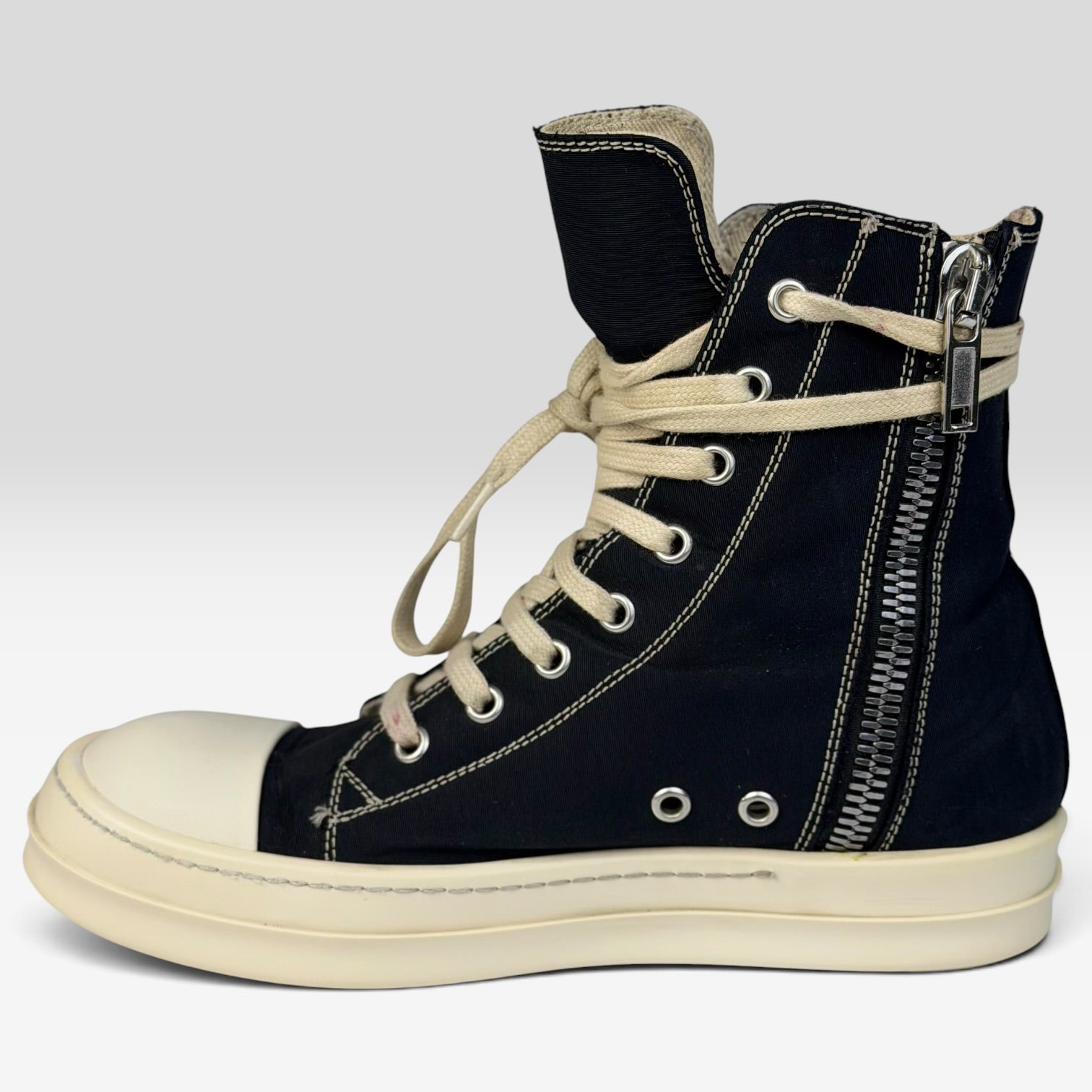 Rick Owens DRKSHDW Ramones High Double Stitch Black/Milk | Sneakers Rick Owens