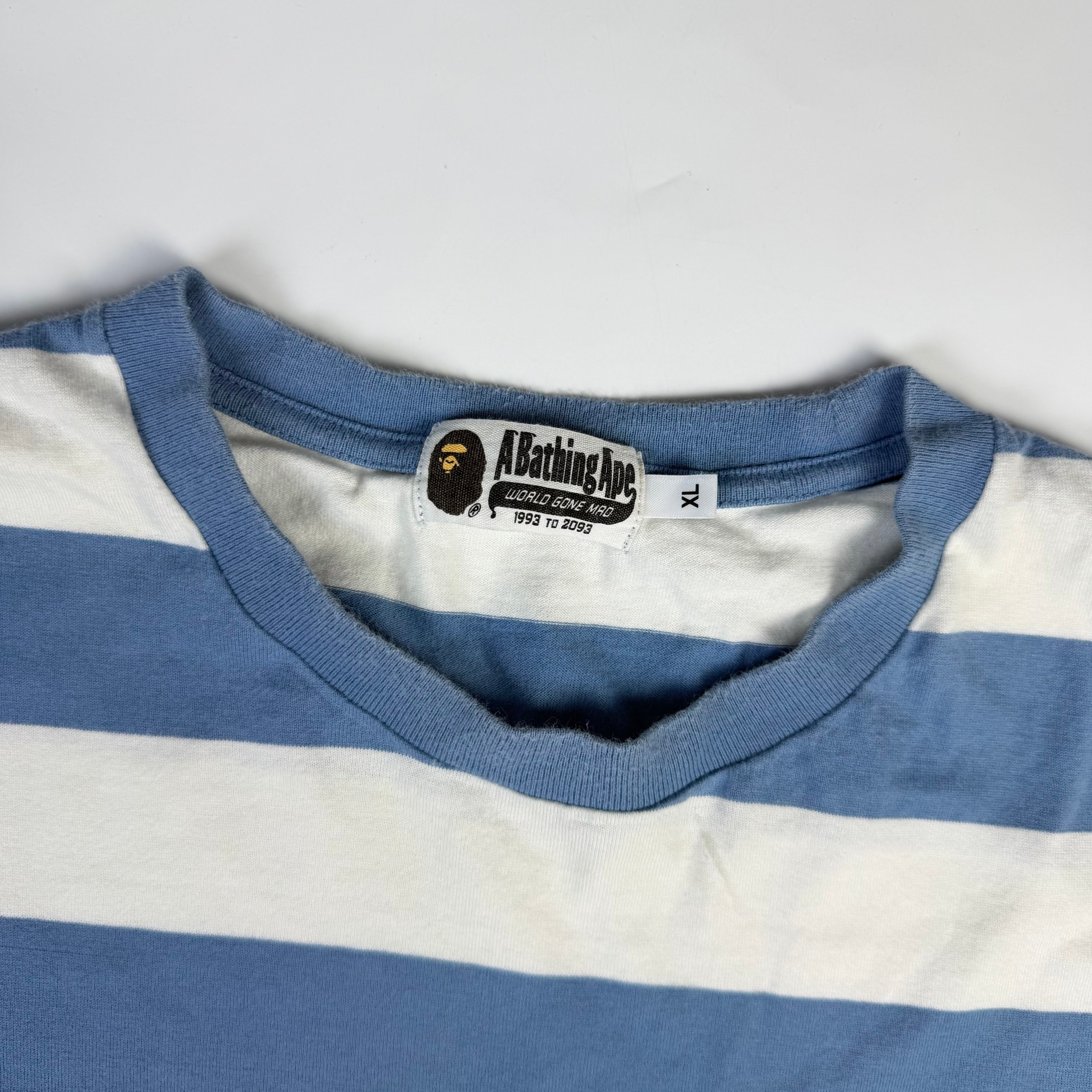 Bape Bold Stripe Pocket T-Shirt Blue/White
