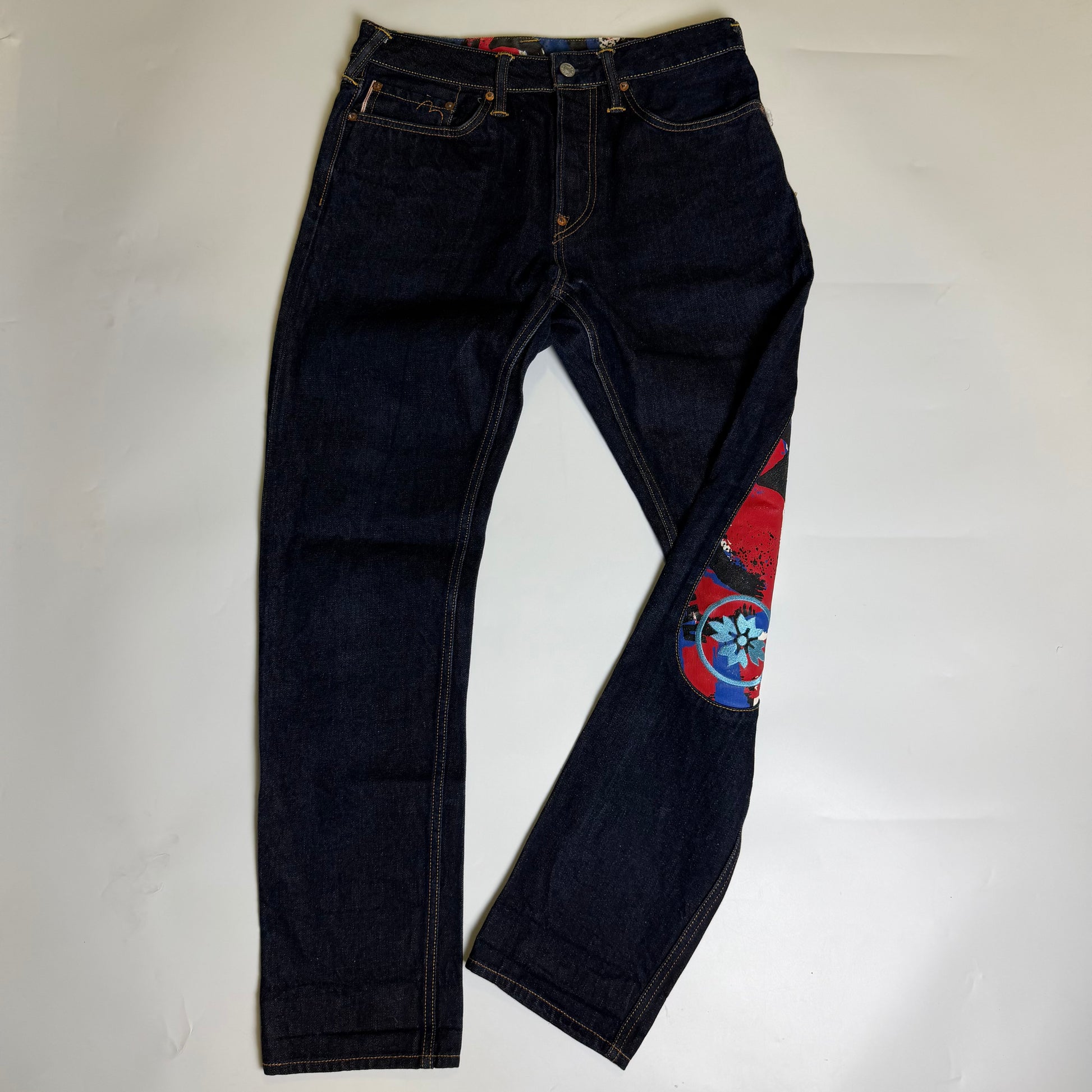 Evisu Paint Splatter Selvedge Daicock Jeans
