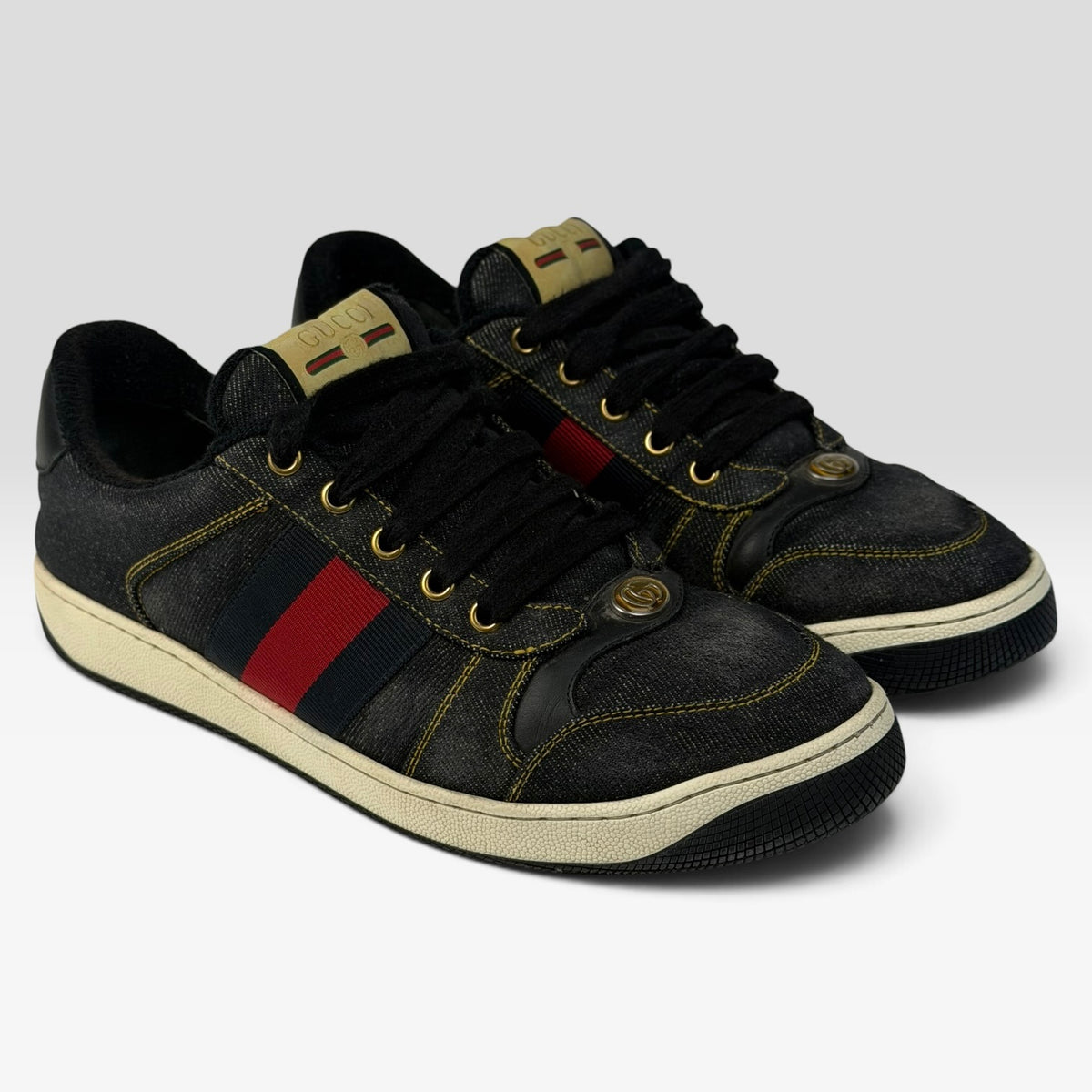 Gucci Screener Denim Sneakers