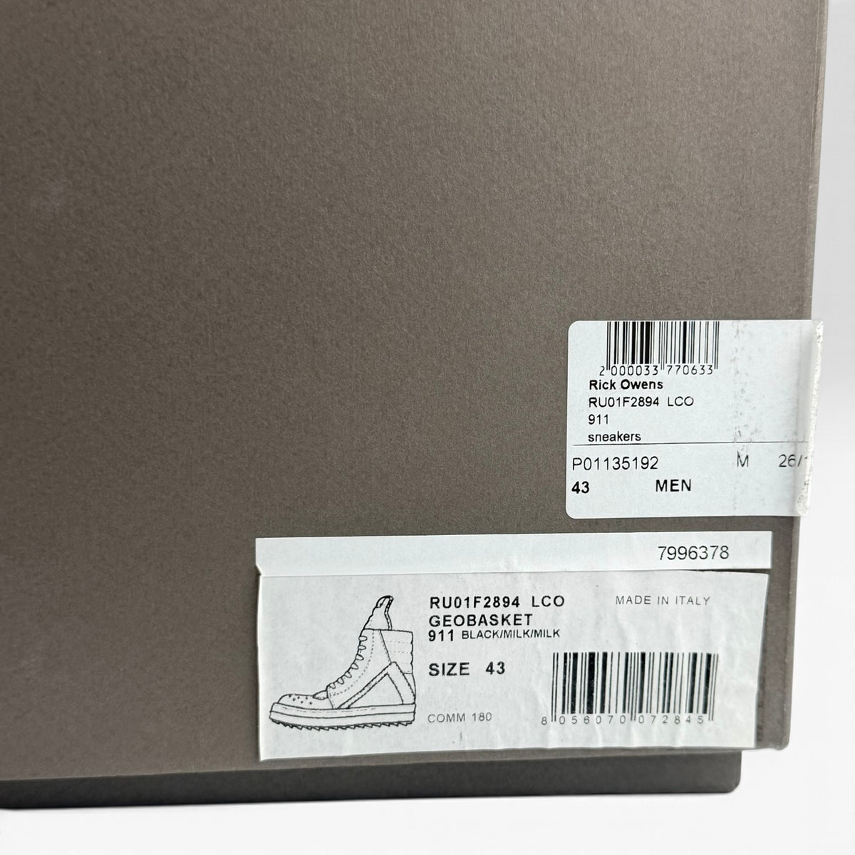 Rick Owens Geobasket Black/Milk