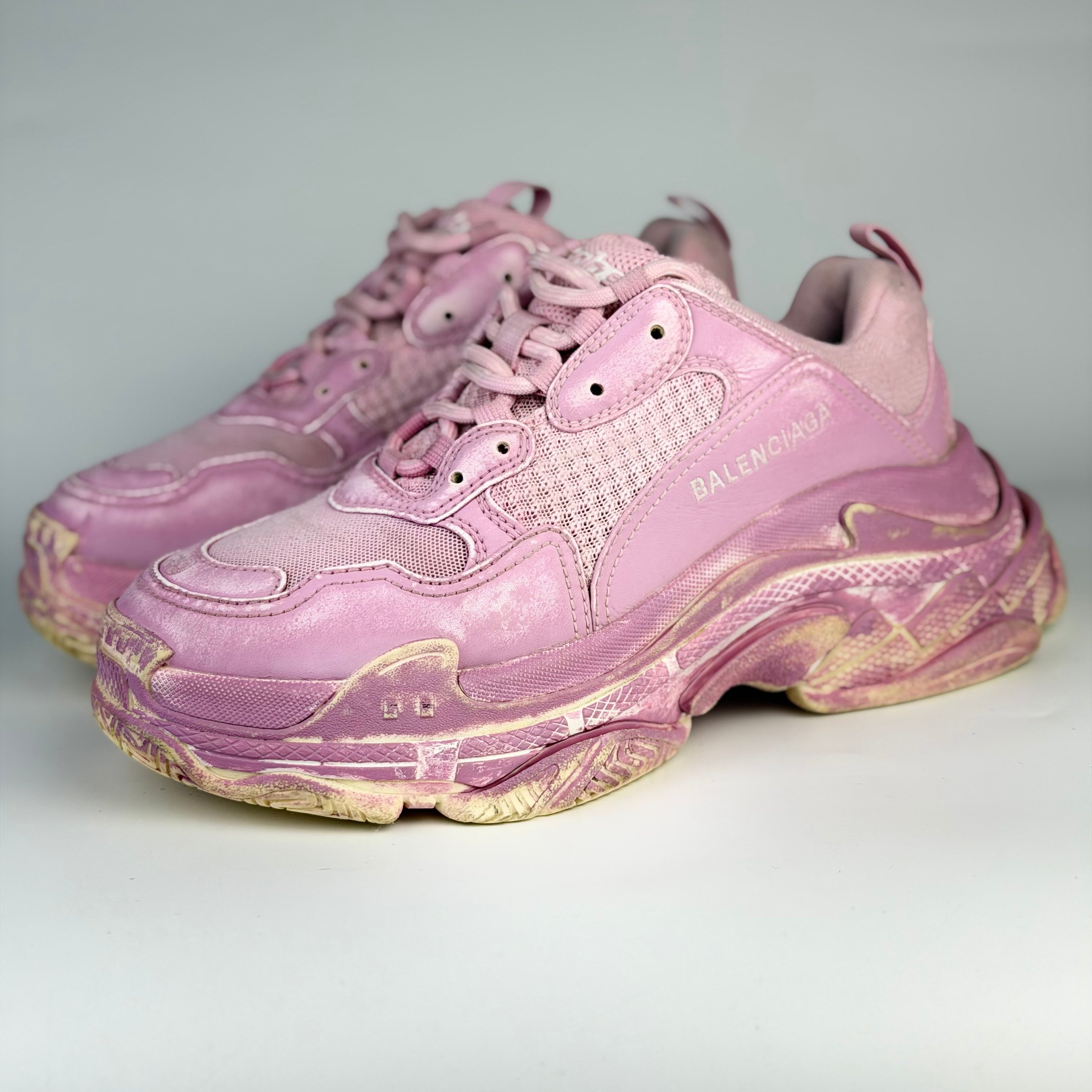 Balenciaga Triple S Distressed Pink
