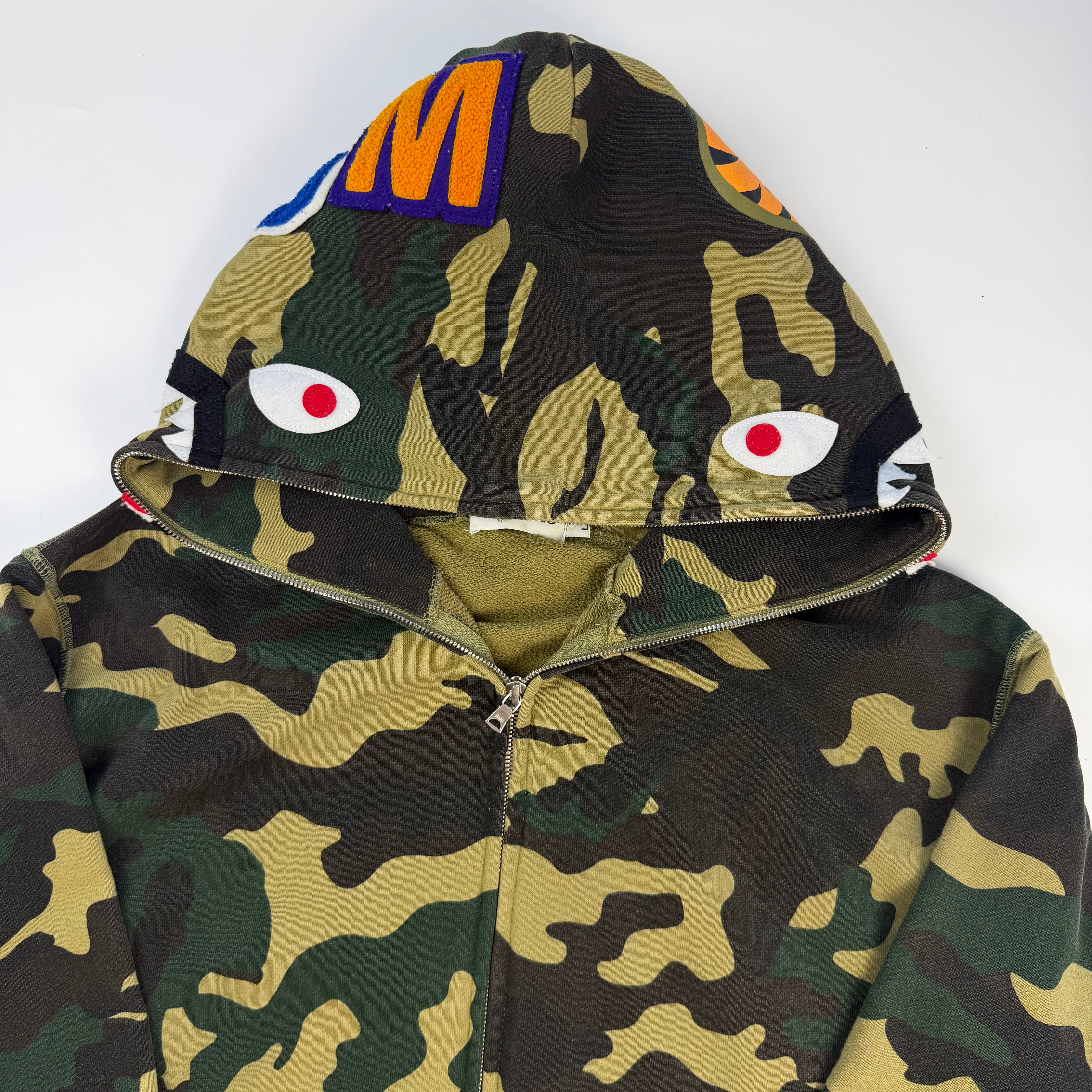 BAPE 1st Camo Shark Full Zip Hoodie Green