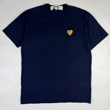 Comme Des Garçons Play Gold Heart T-Shirt Navy