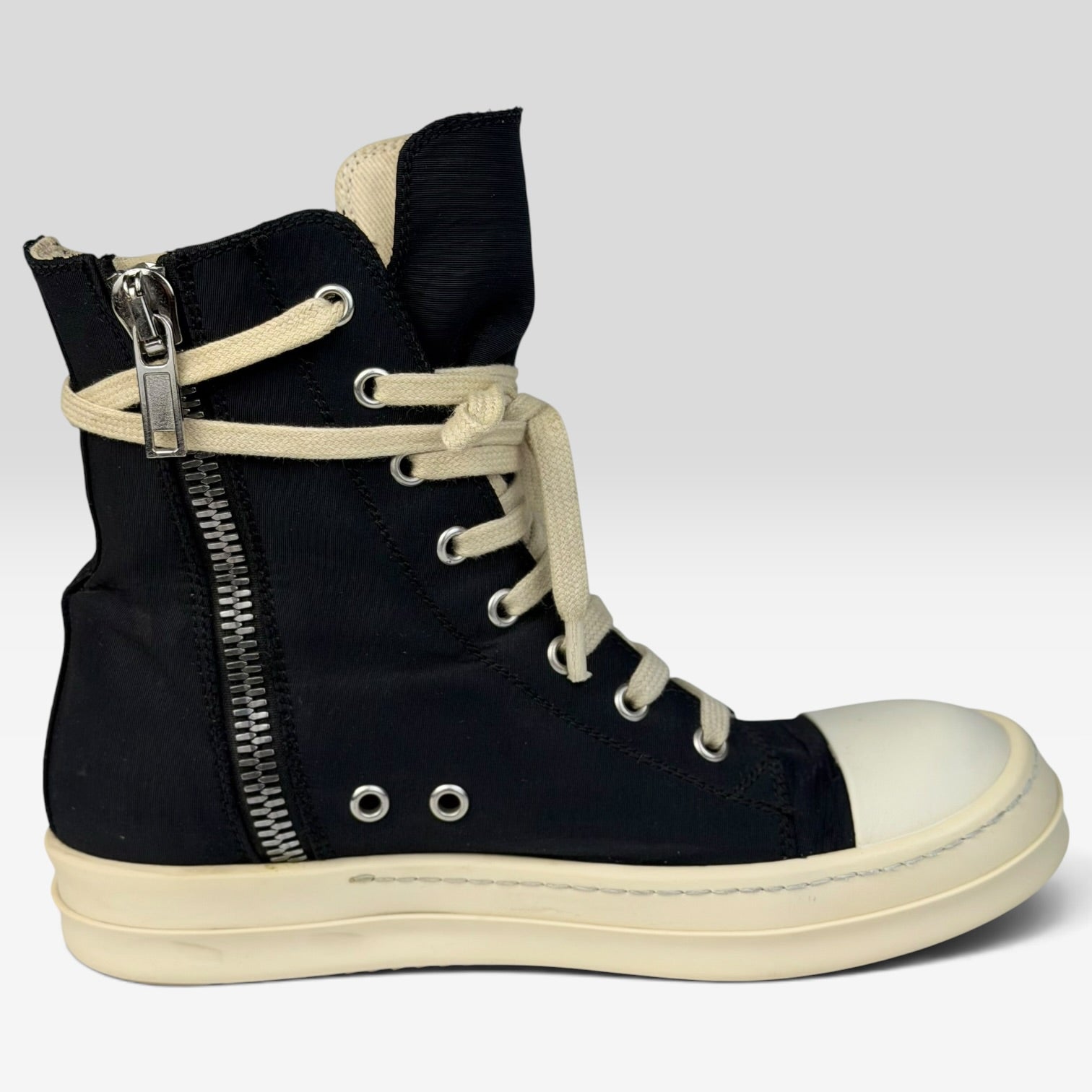 Rick Owens DRKSHDW Ramones High Double Stitch Black/Milk | Sneakers Rick Owens
