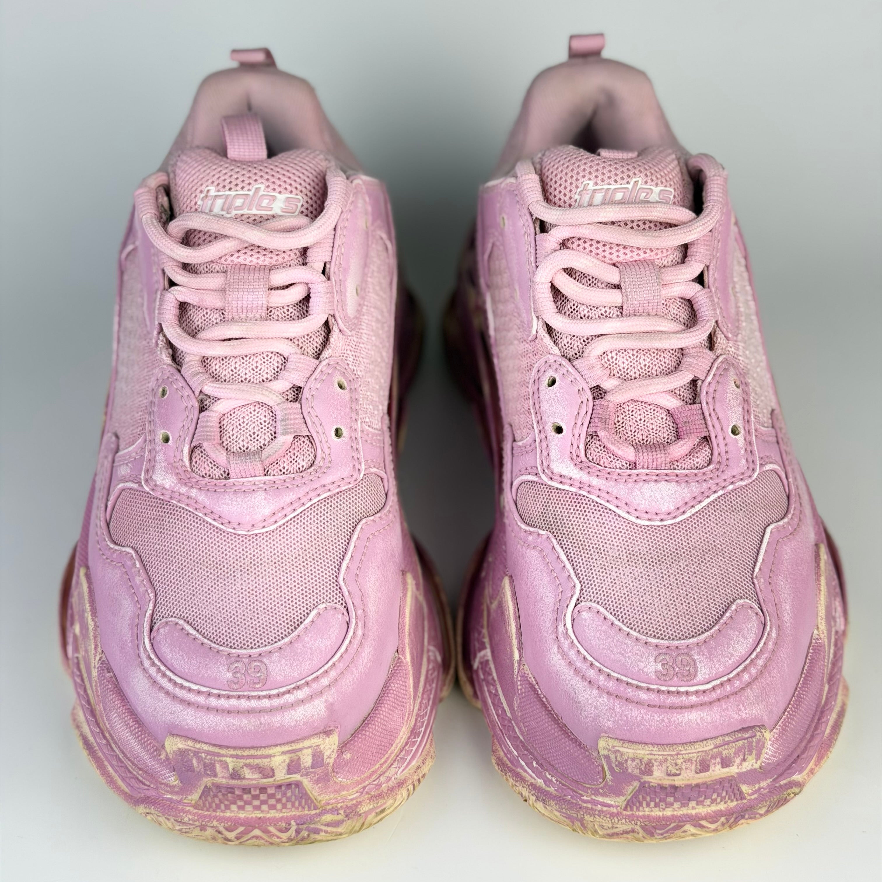 Balenciaga Triple S Distressed Pink