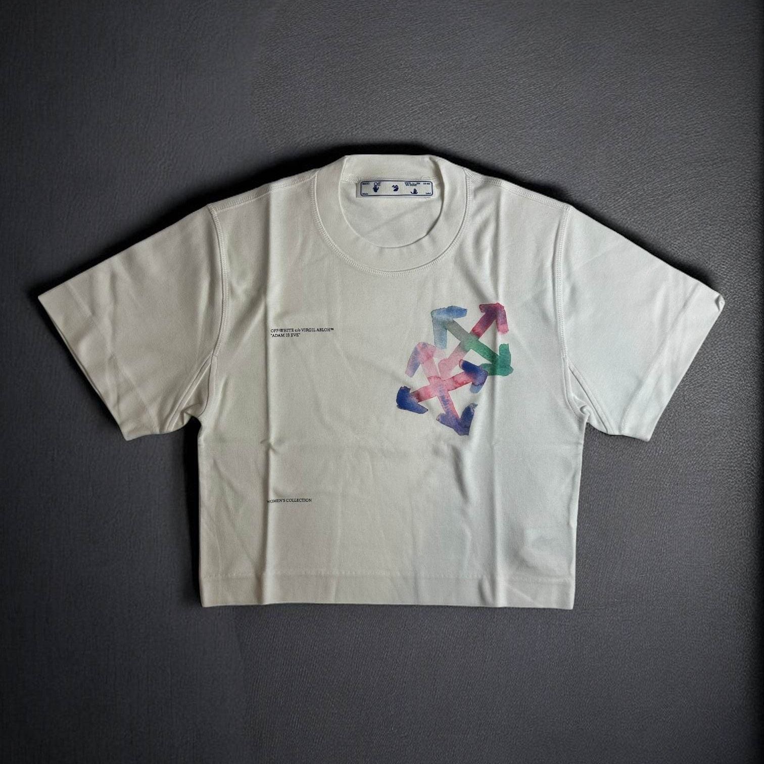 Off-White Water Color Arrows Cropped T-shirt - V STEALS