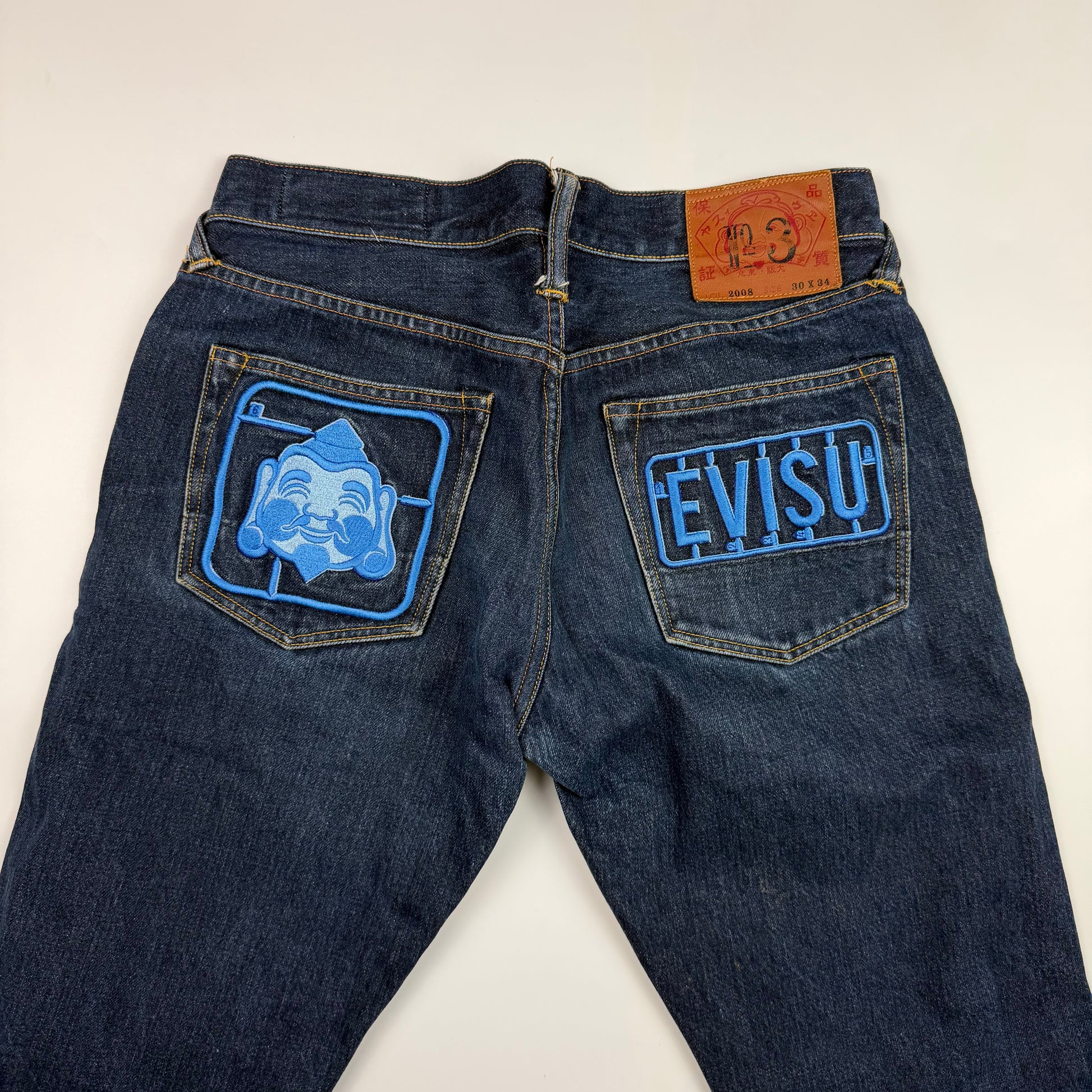 Evisu Embroidered Buddha Seagull Jeans