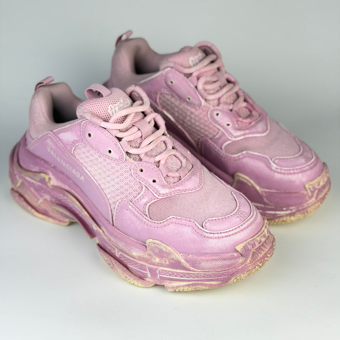 Balenciaga Triple S Distressed Pink
