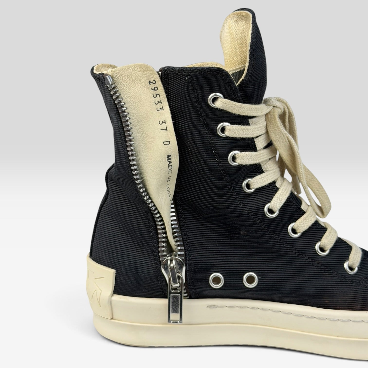 Rick Owens DRKSHDW Ramones High License Plate Black/Milk | Sneakers Rick Owens