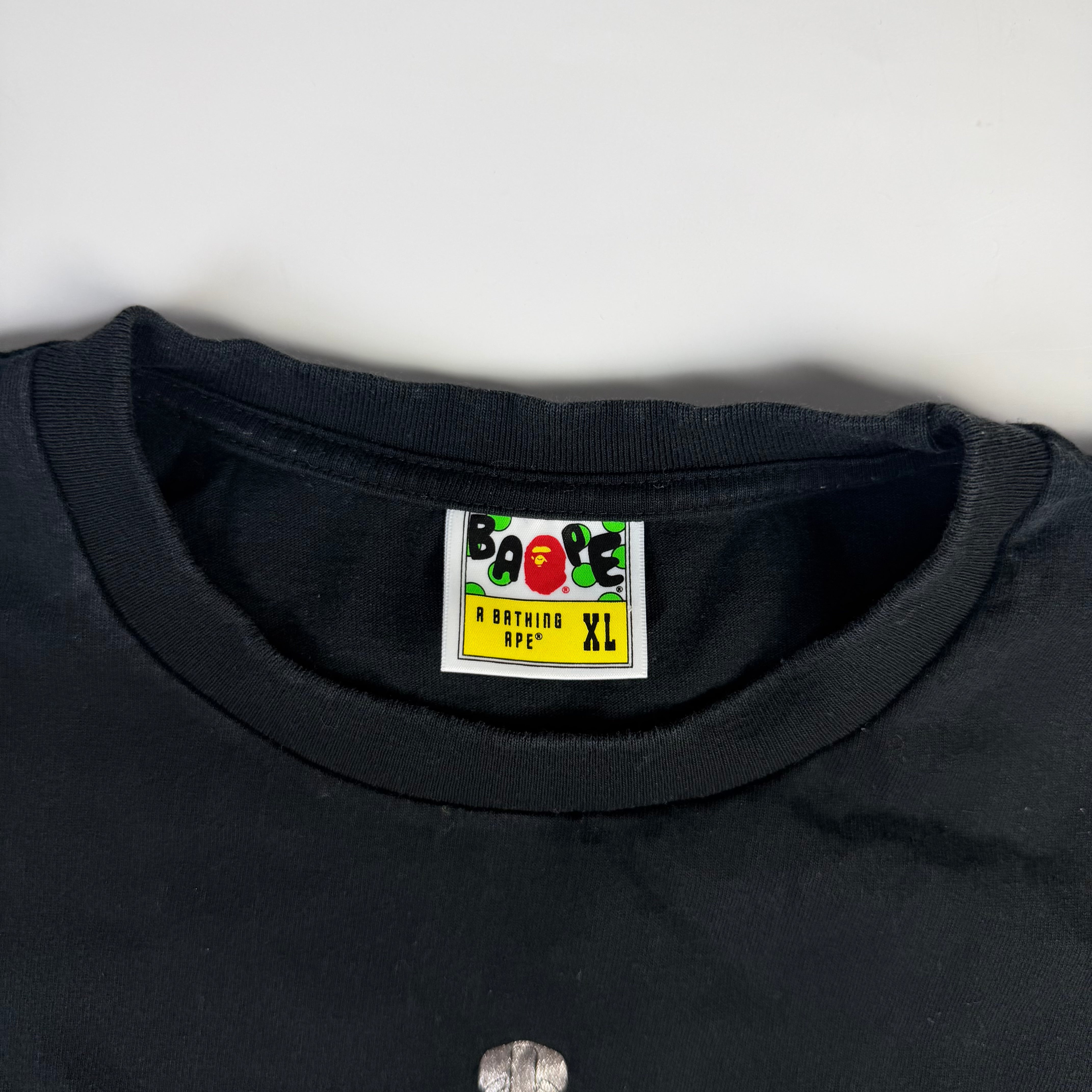 BAPE Woodland Camo Zip Shark T-Shirt Black