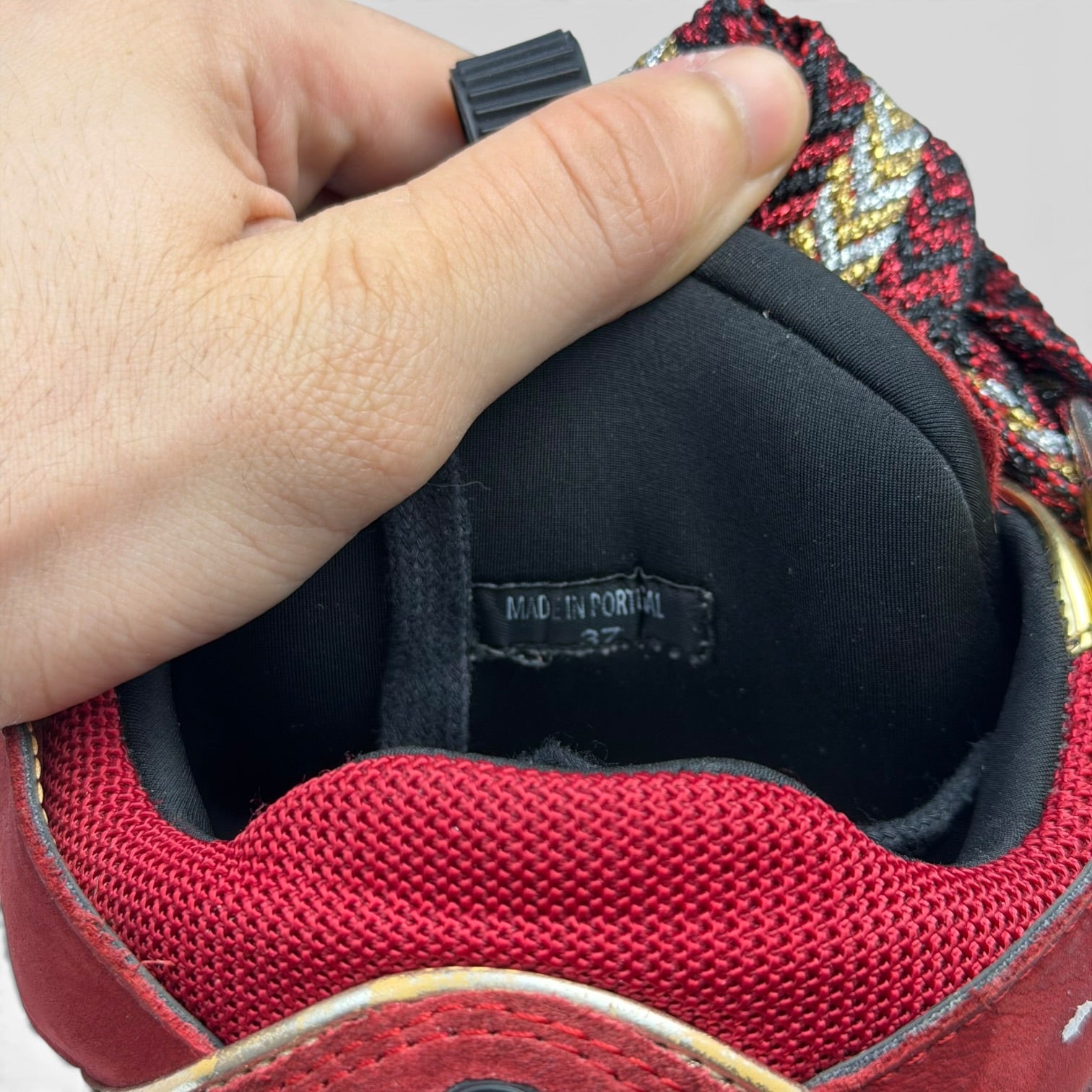 Lanvin Curb Red/Gold Sneakers