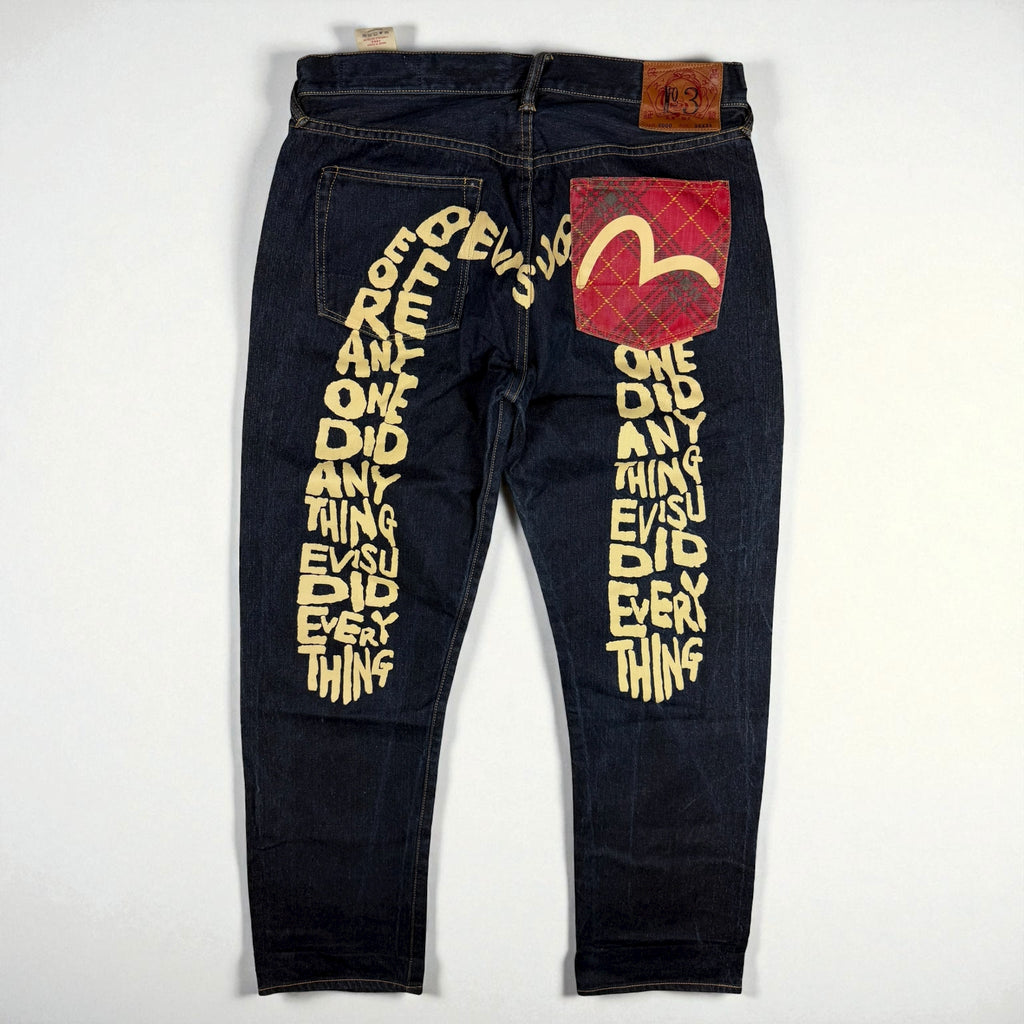Evisu Quote Spellout Daicock Jeans