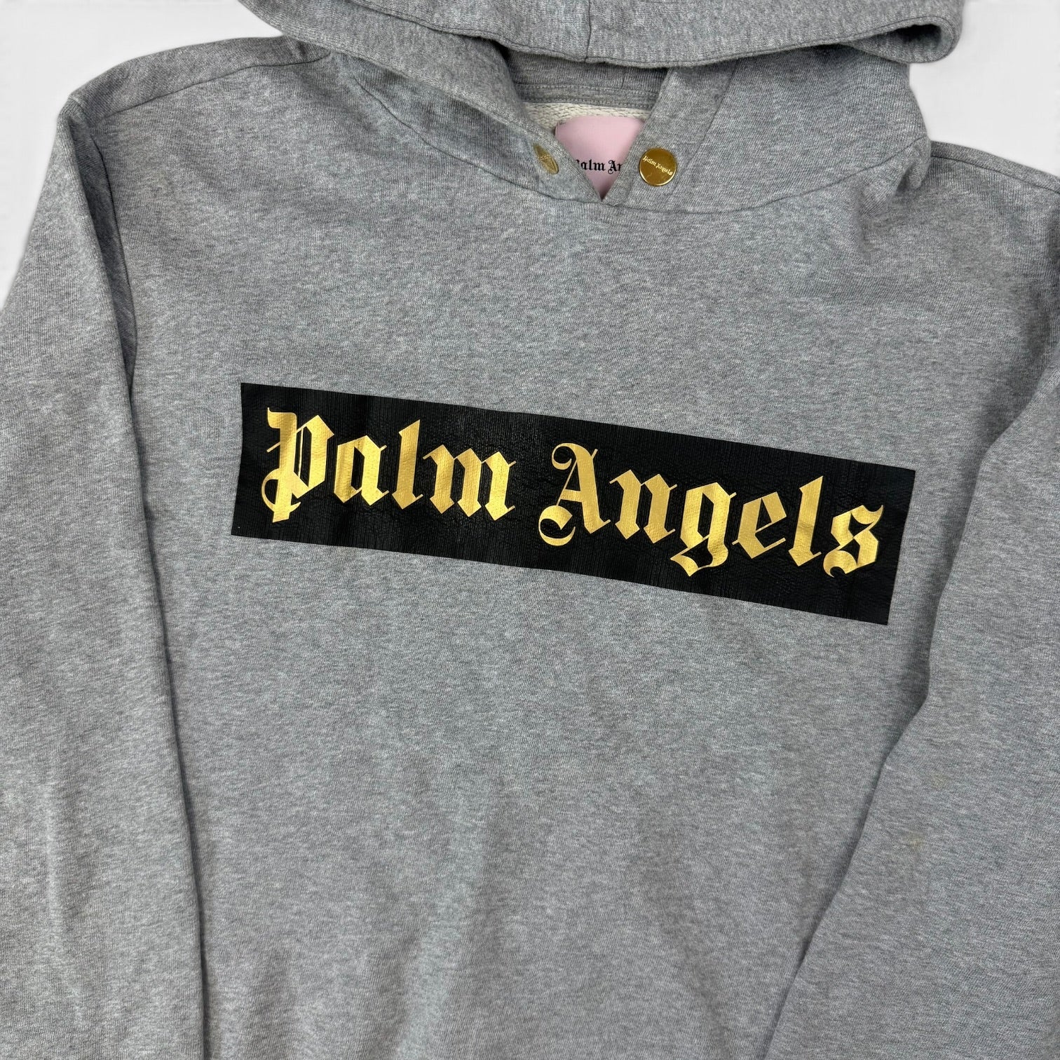 Palm Angels Logo Hoodie Cactus Grey