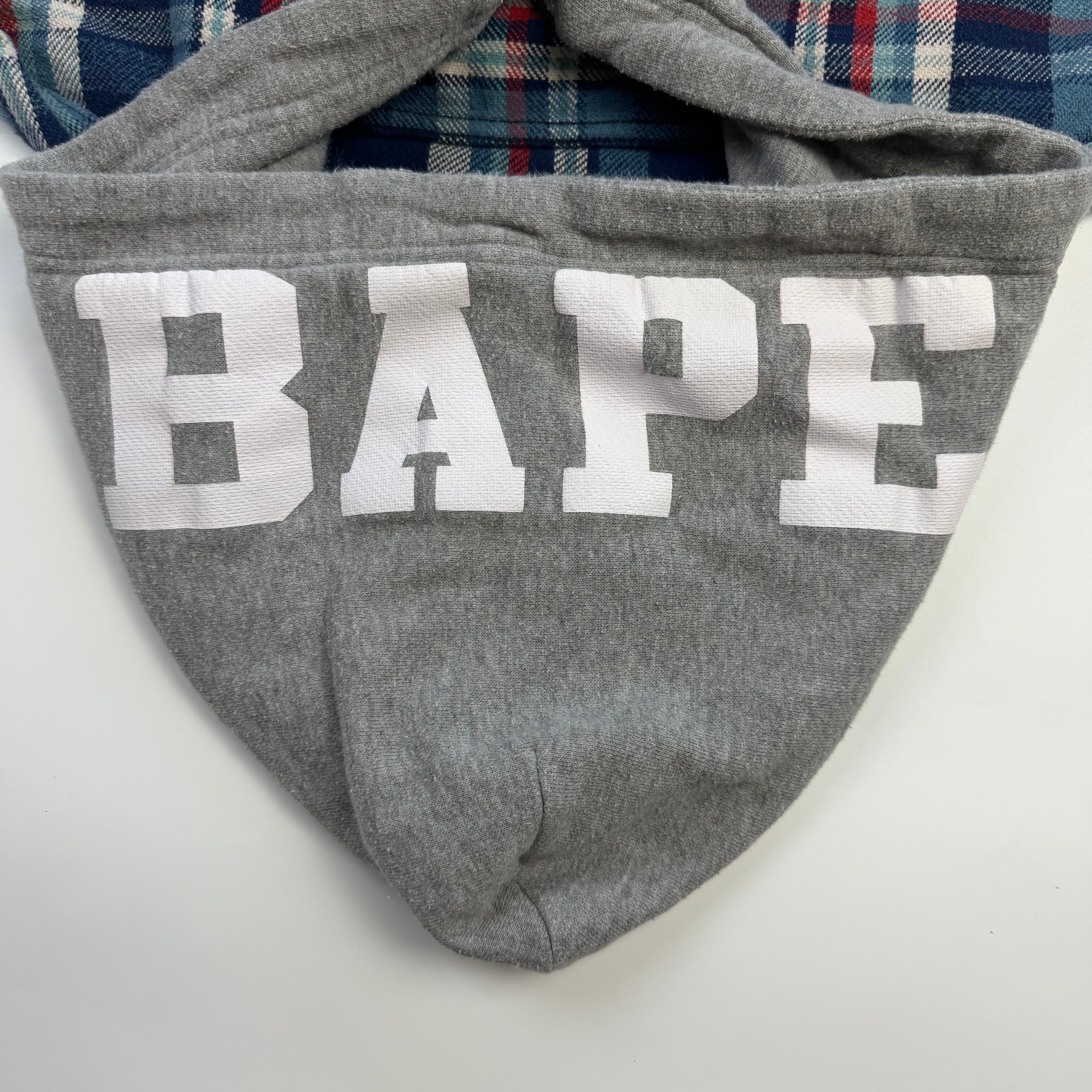 BAPE Flannel Check Hooded Shirt Blue/Red