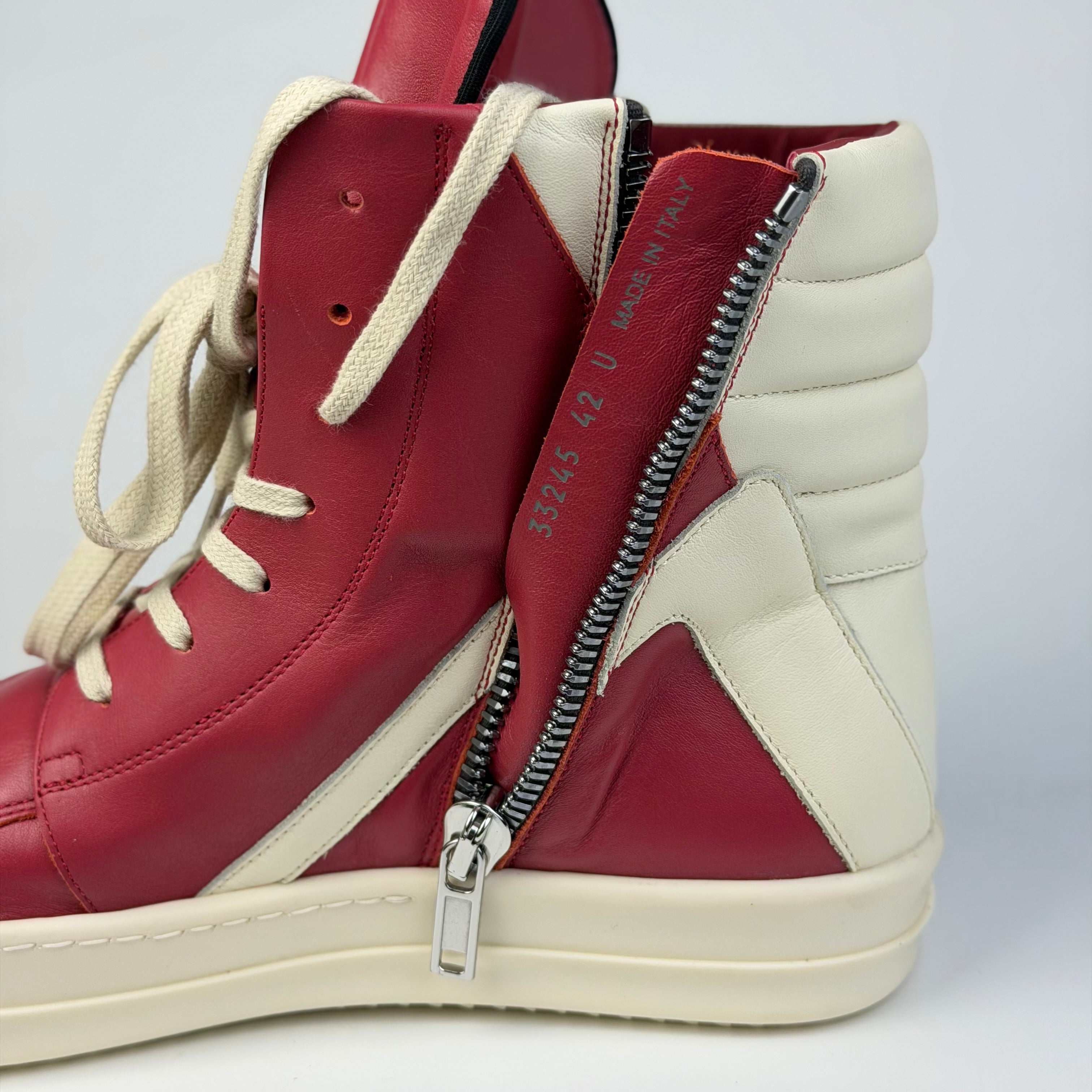 Rick Owens Geobasket Cardinal Red/Milk SS24 LIDO