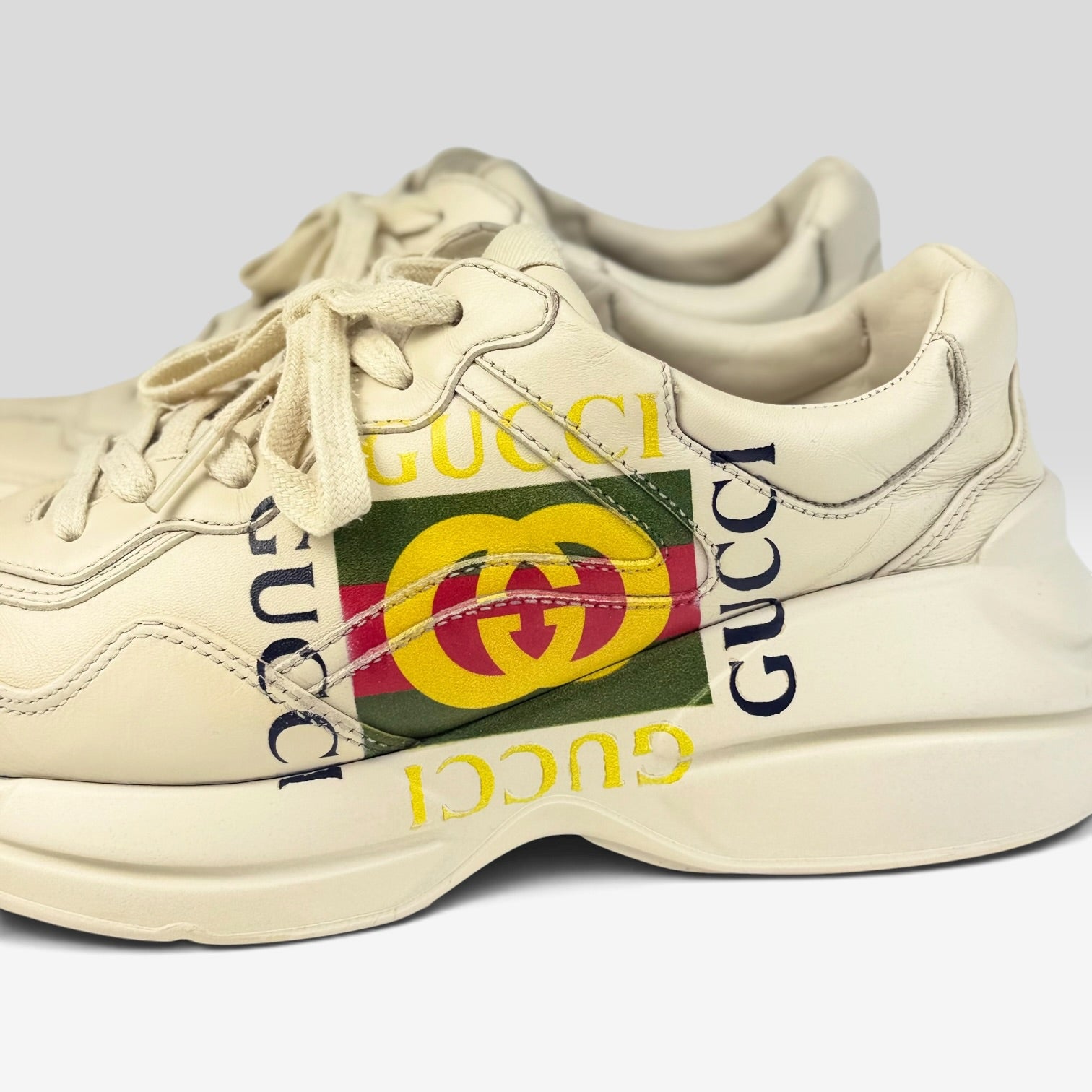 Gucci Rhyton Logo Sneakers Ivory