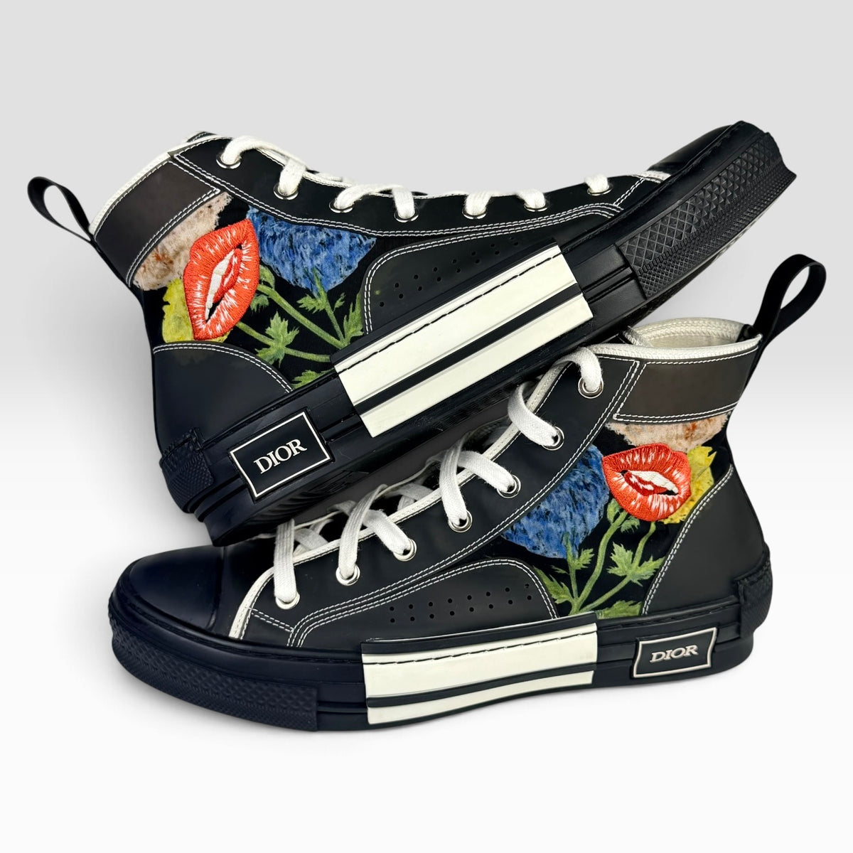 Dior B23 High-Top Raymond Pettibon "Lip Flower"