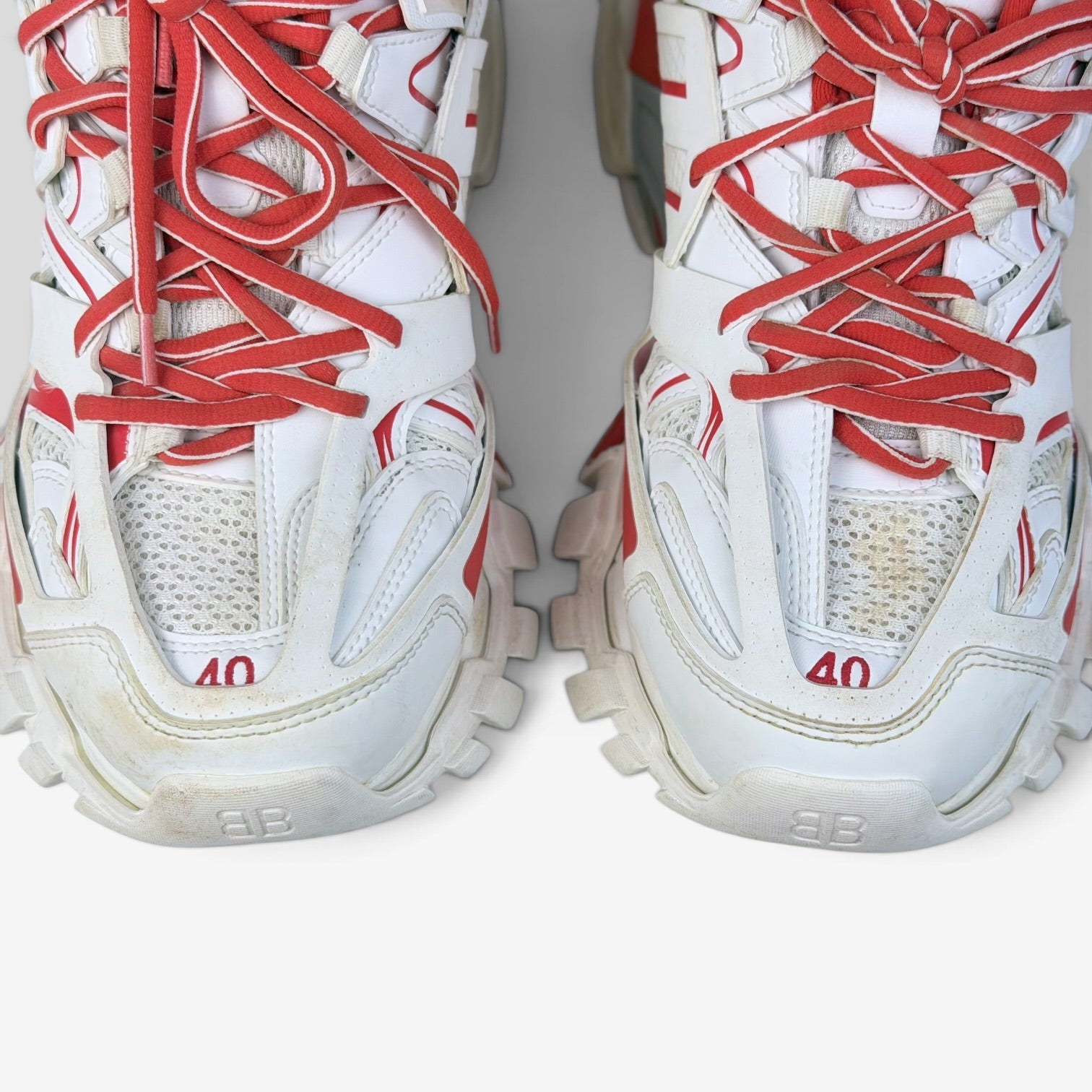 Balenciaga Track White Red Worn Out