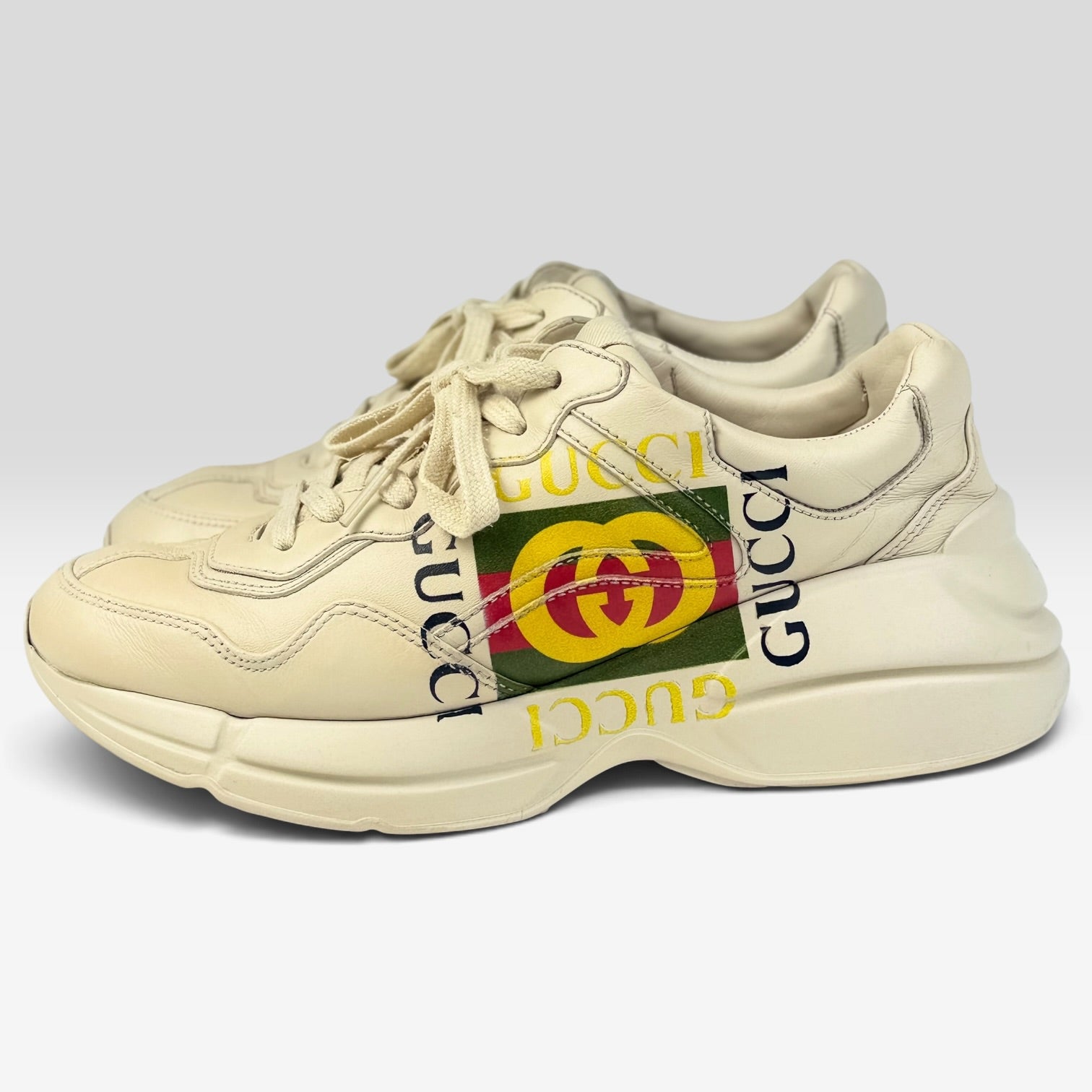 Gucci Rhyton Logo Sneakers Ivory