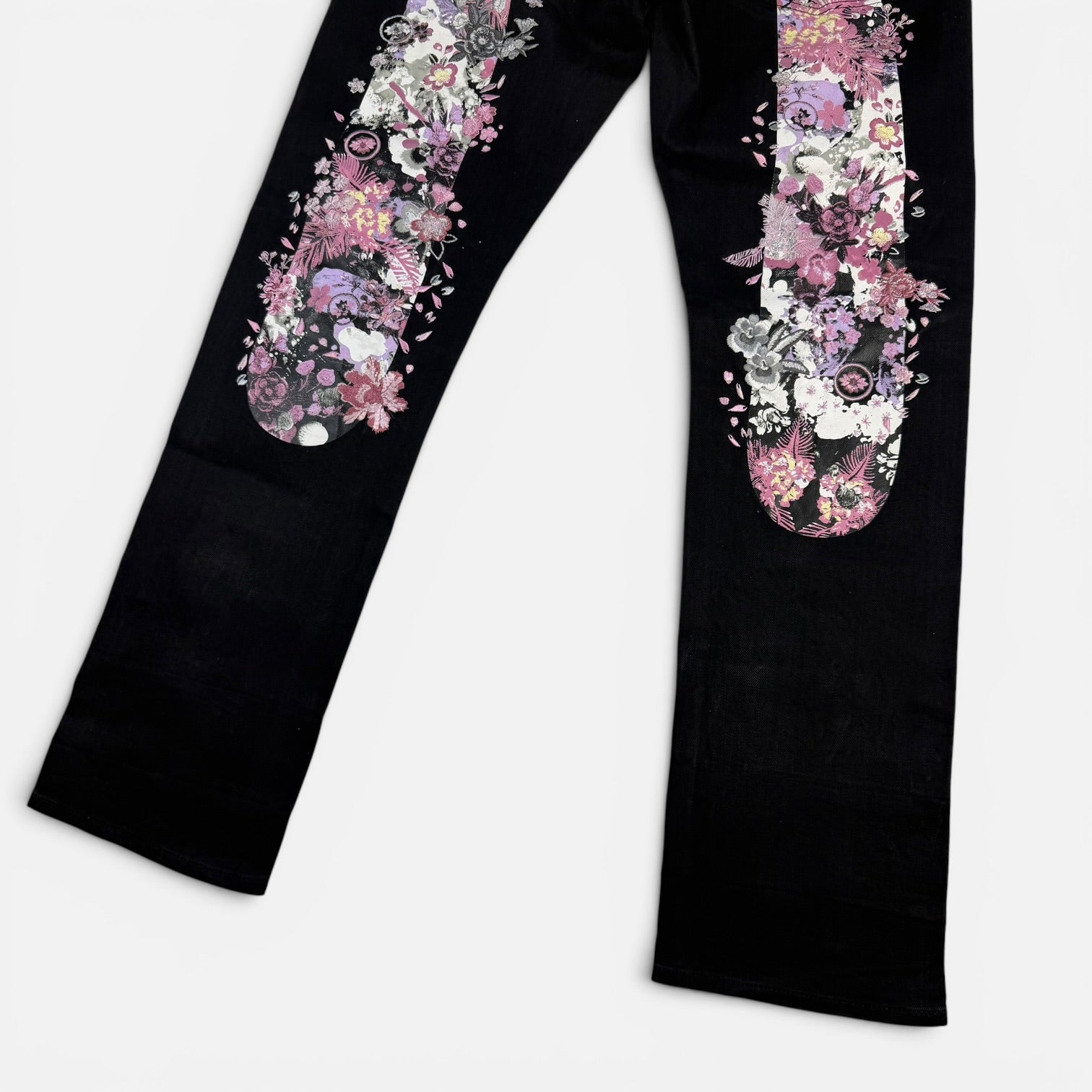 Evisu Floral Daicock Black Japanese Denim