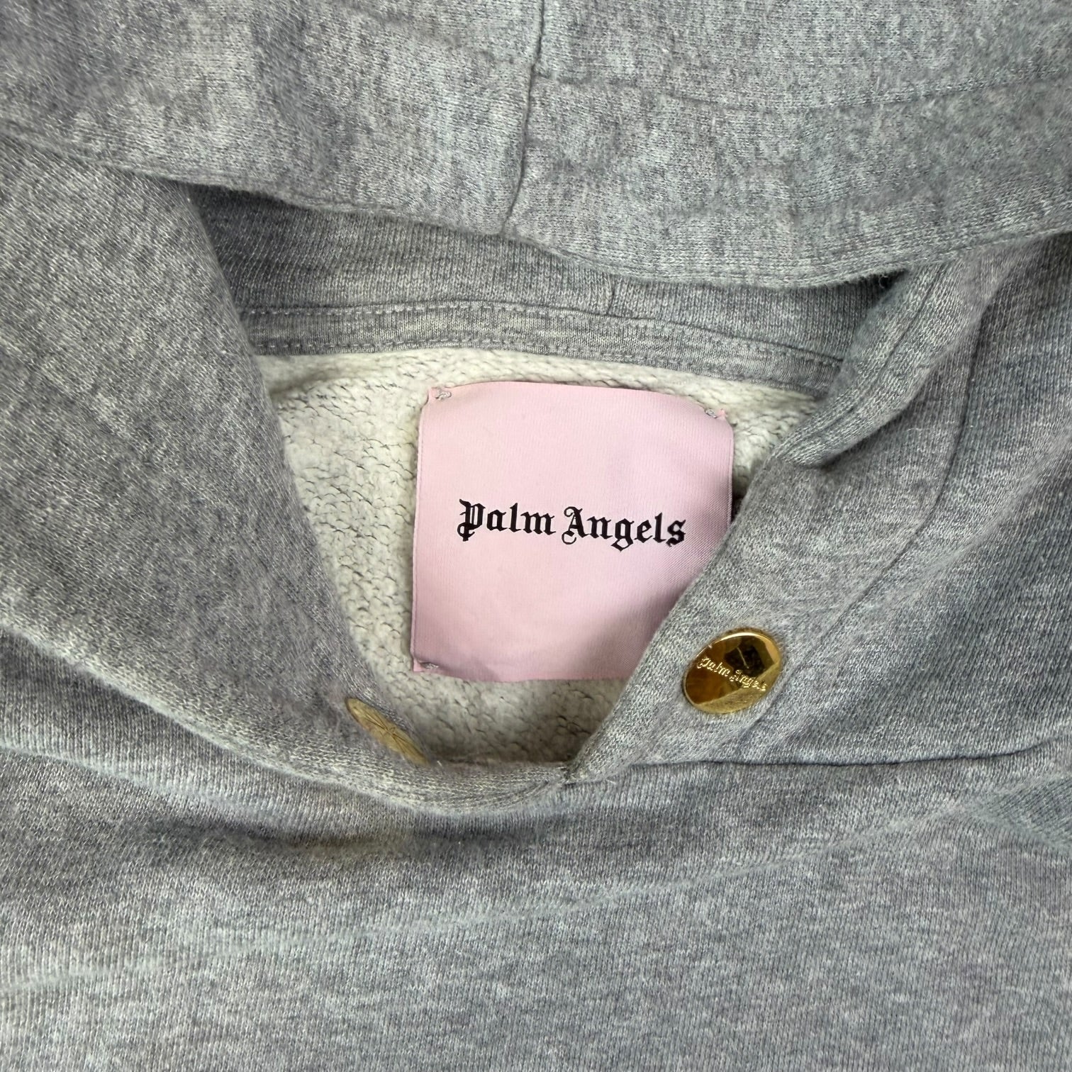 Palm Angels Logo Hoodie Cactus Grey