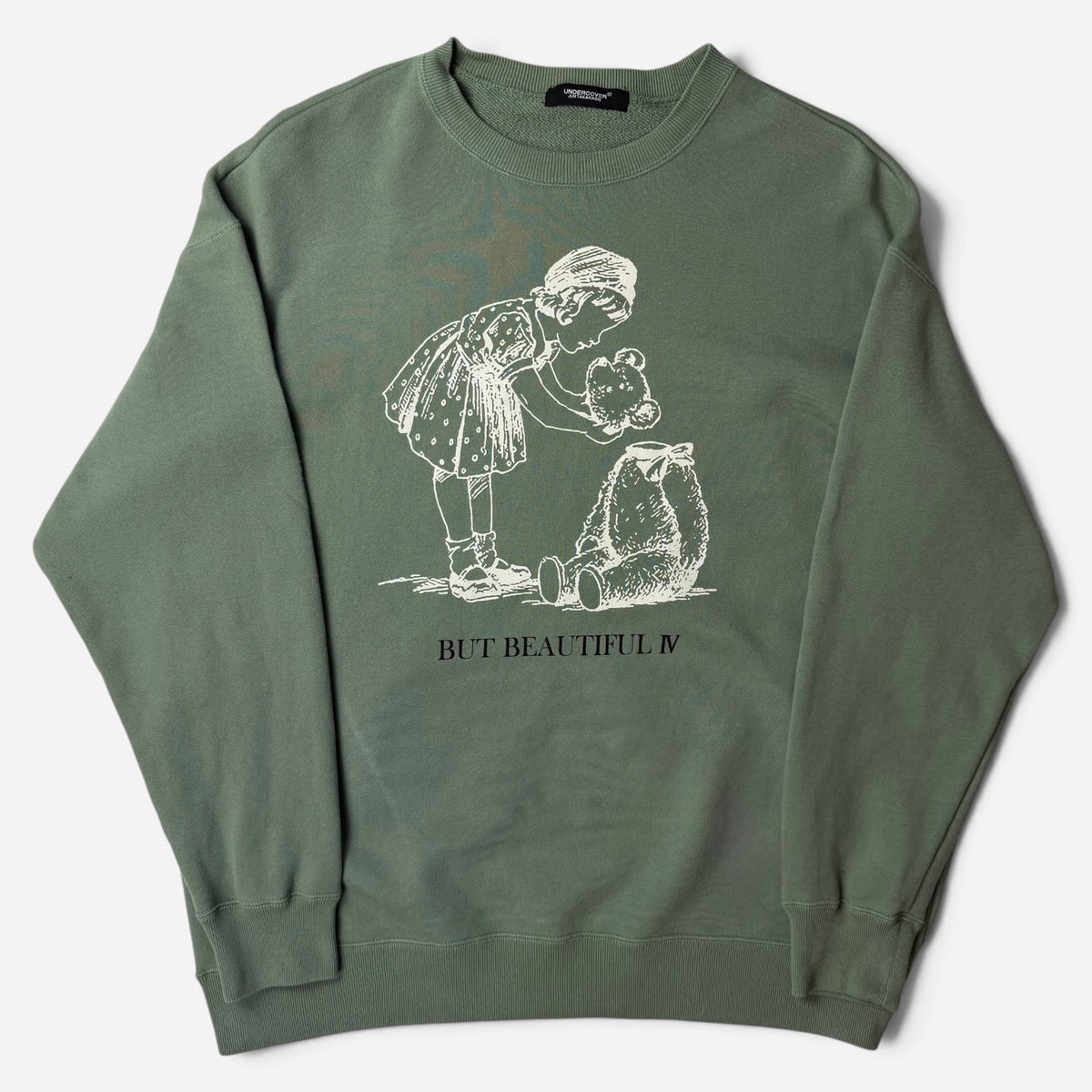 Undercover "But Beautiful IV" Big Sweat Bear/Strawberry Crewneck Sage Green